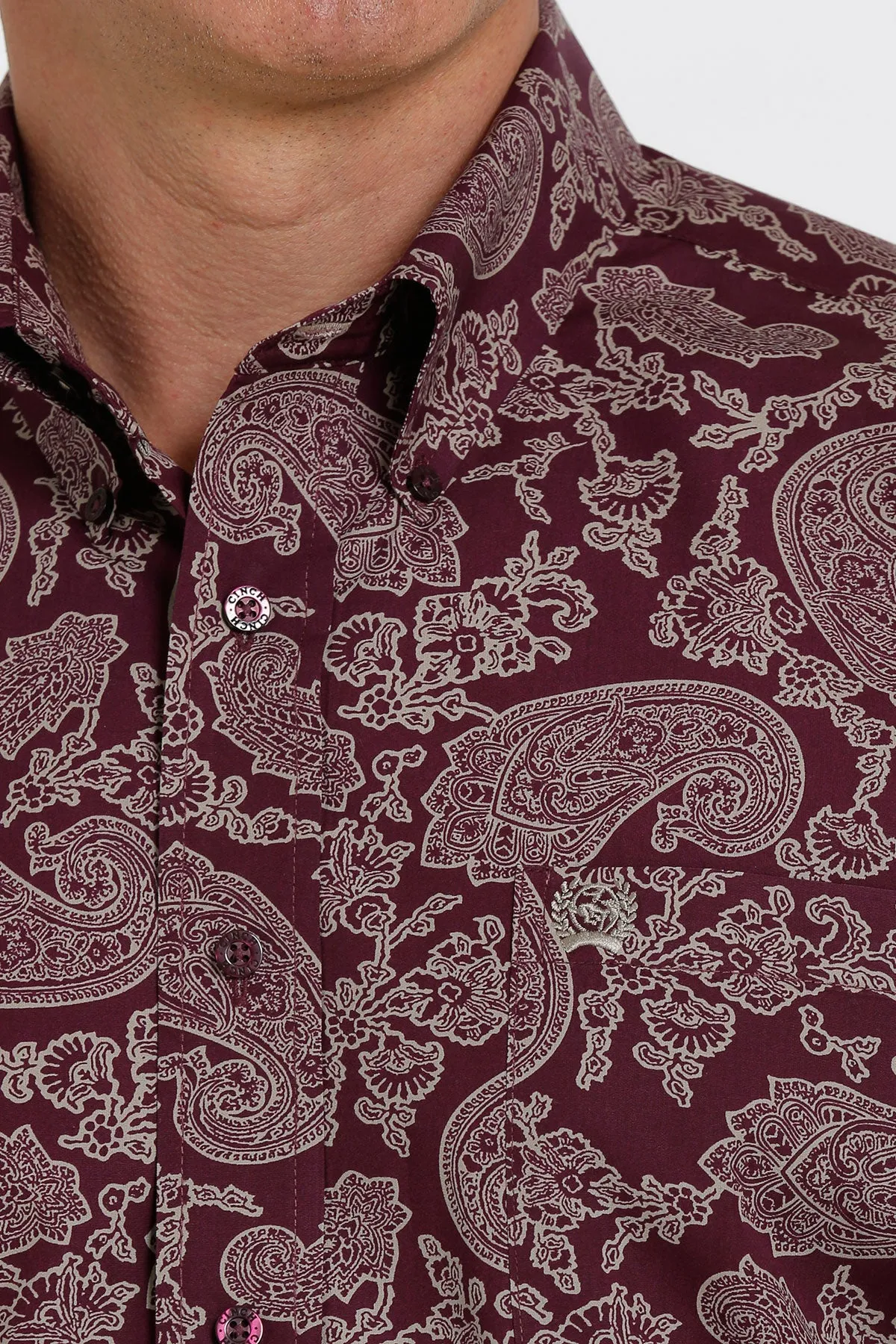 Cinch® Men's Paisley Print Long Sleeve Button Front Western Shirt