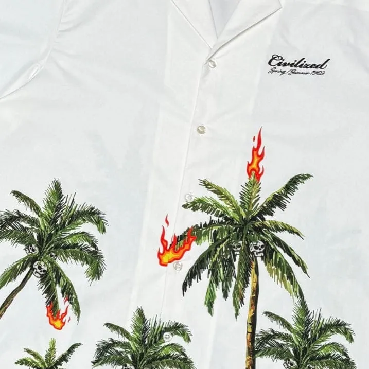 Civilized Palm Tree Button Down & Short Set (Sand) CV5737-5738