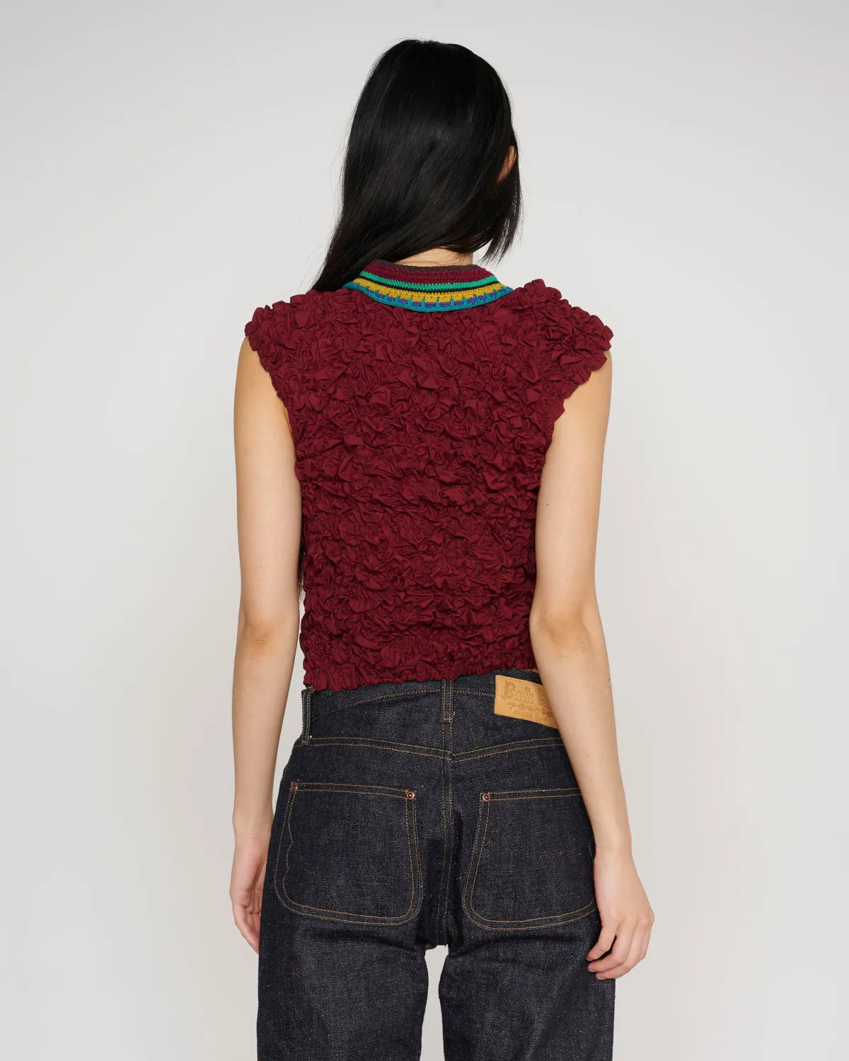 Crochet Collared Kass Shirt - Plum