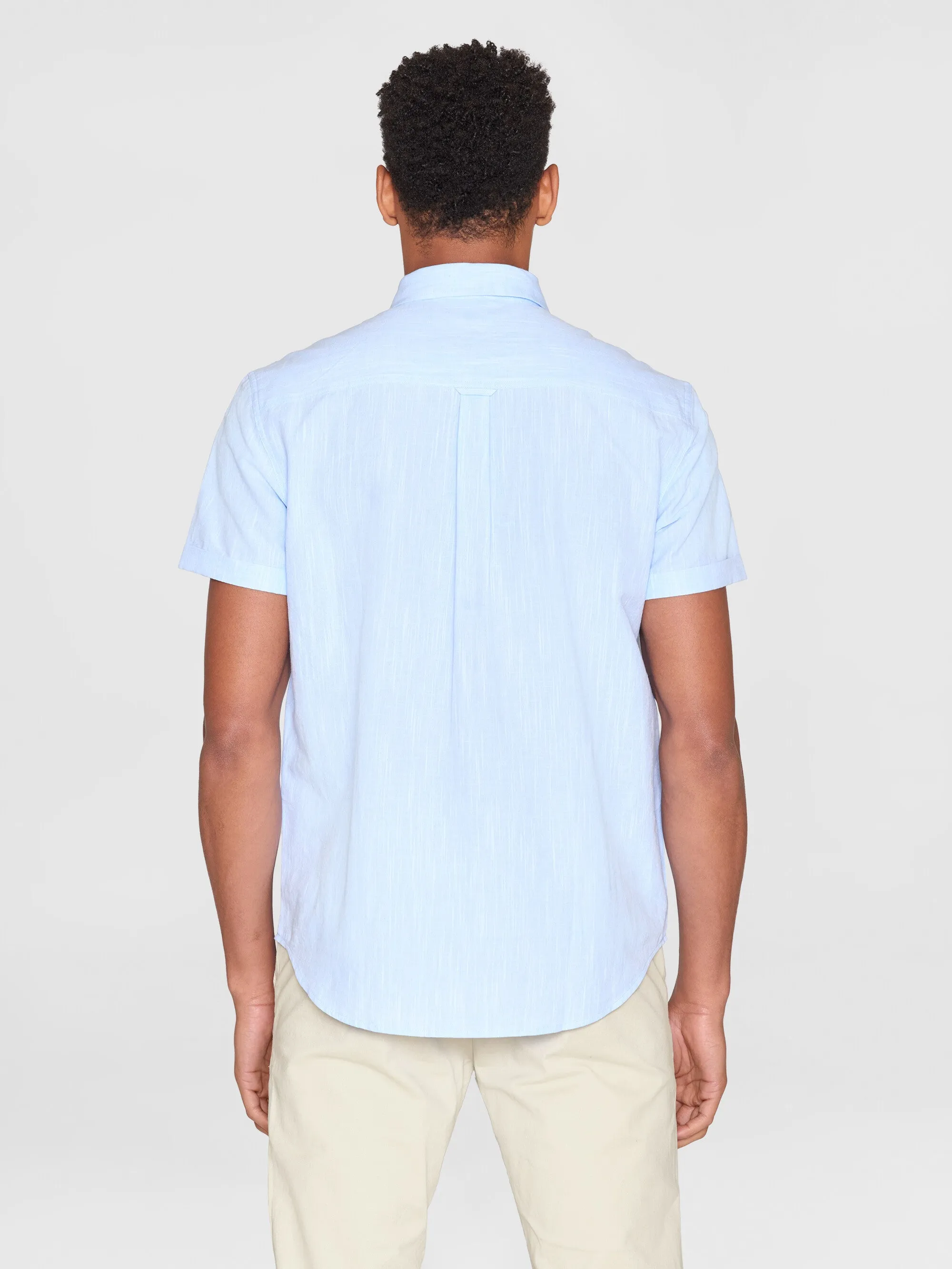 Custom fit linen short sleeve shirt - Skyway