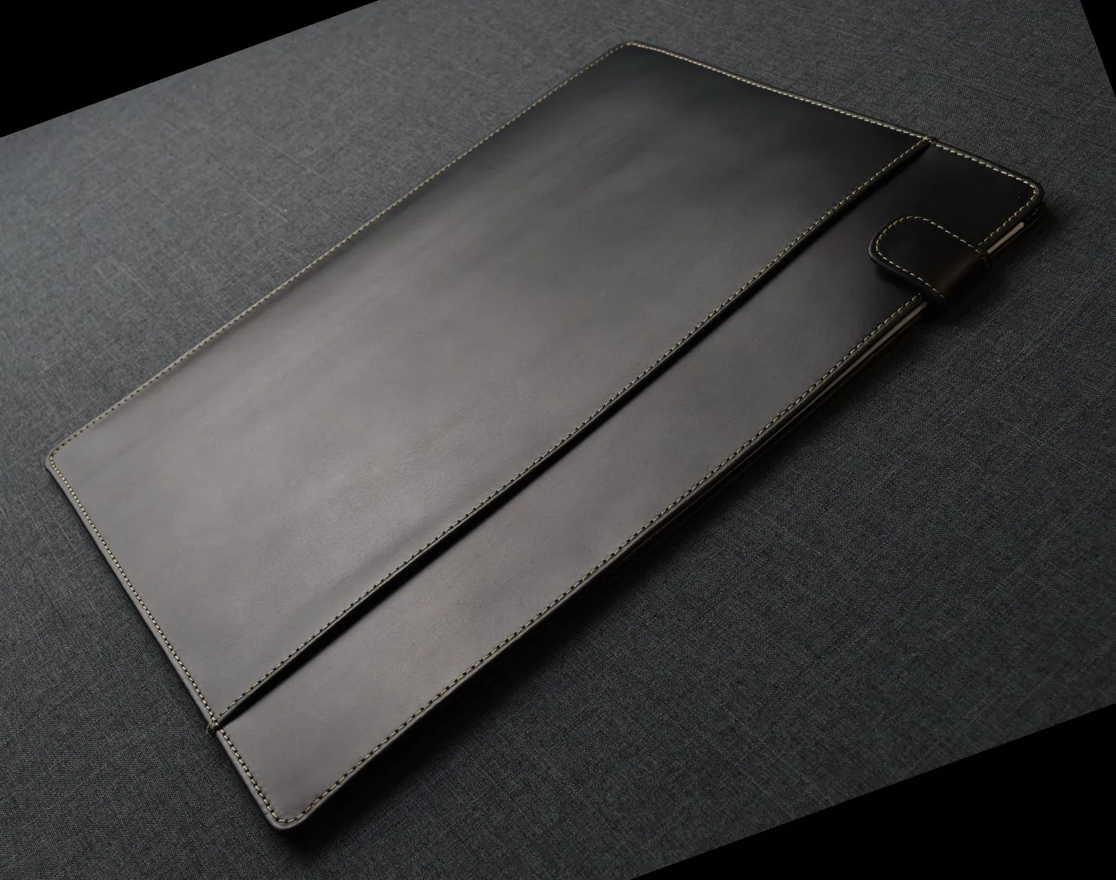 Document Folder - Black Leather