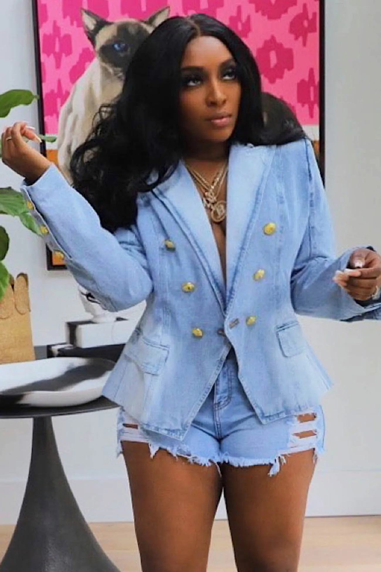 Double-breasted Denim Jacket