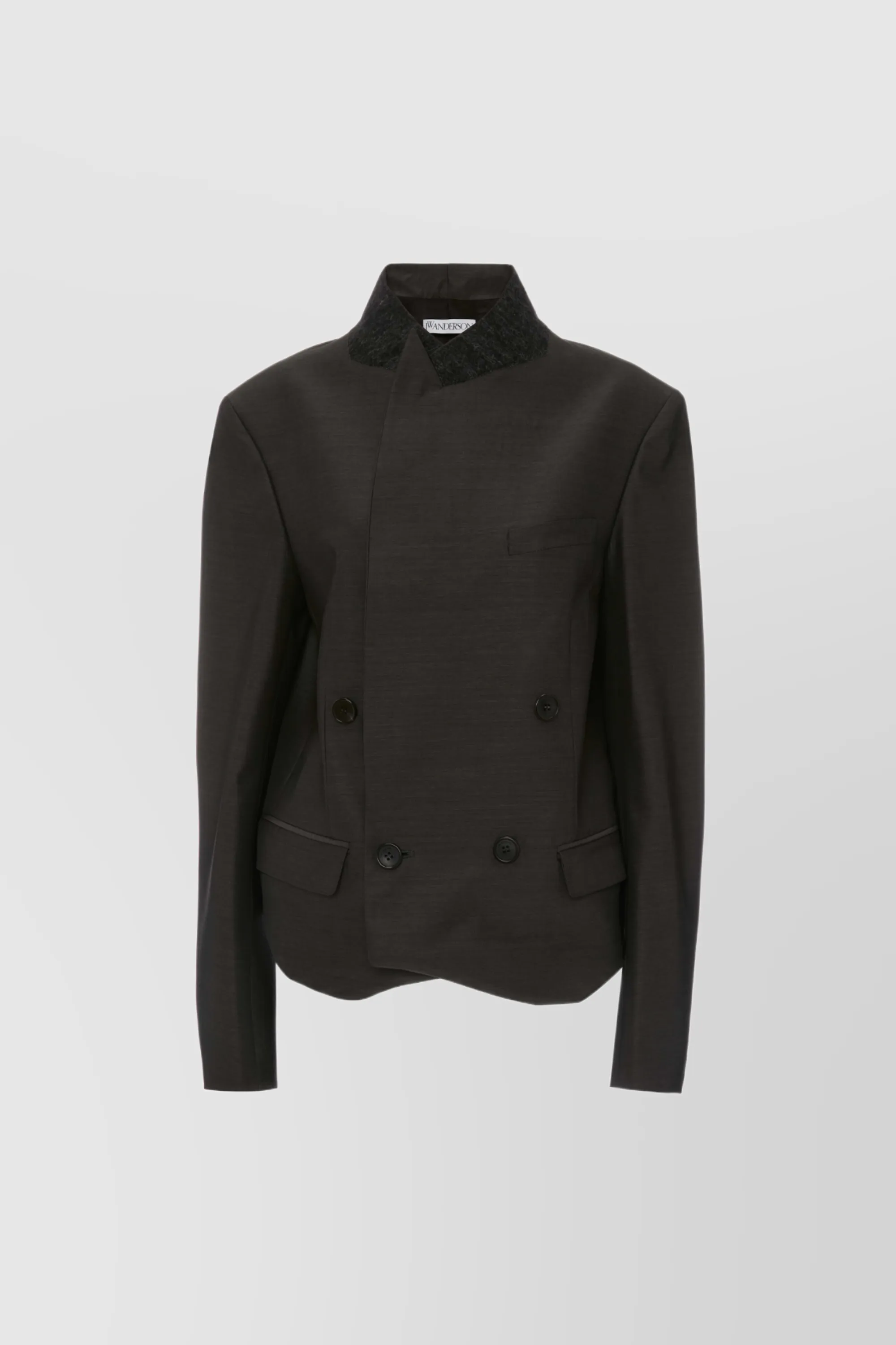 Double buttoned tailoring veste with high neck