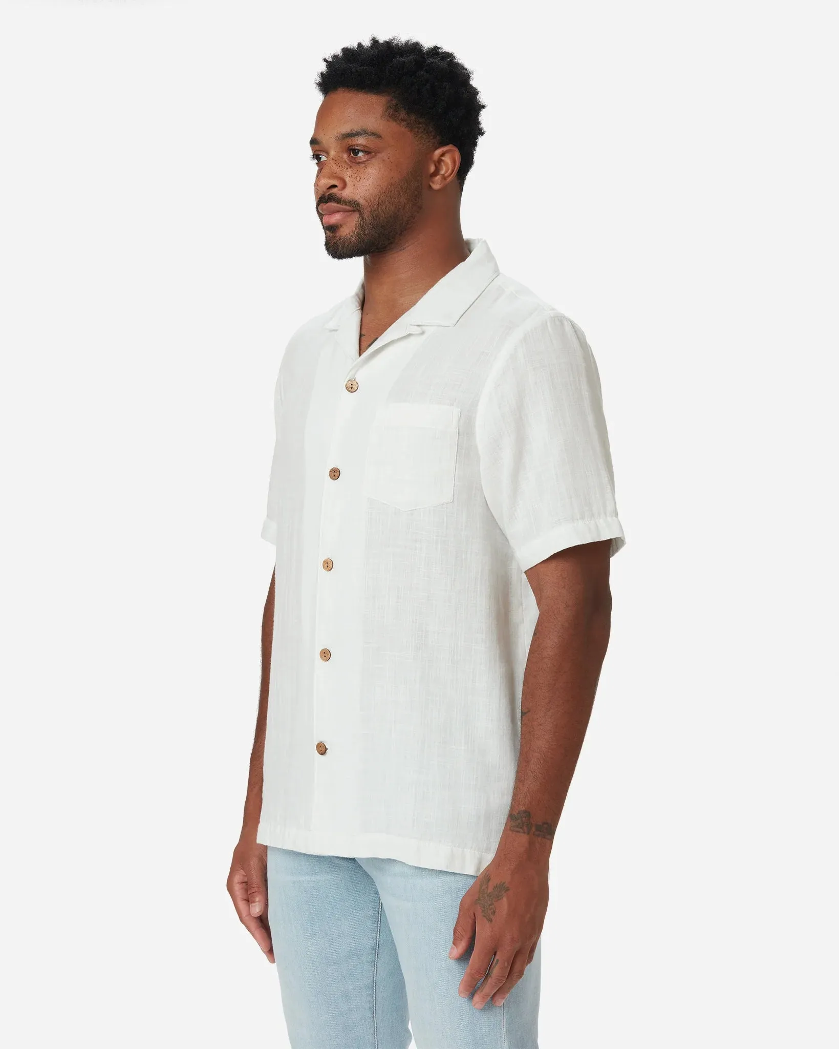 Double Gauze Camp Shirt | Chalk | Ace Rivington