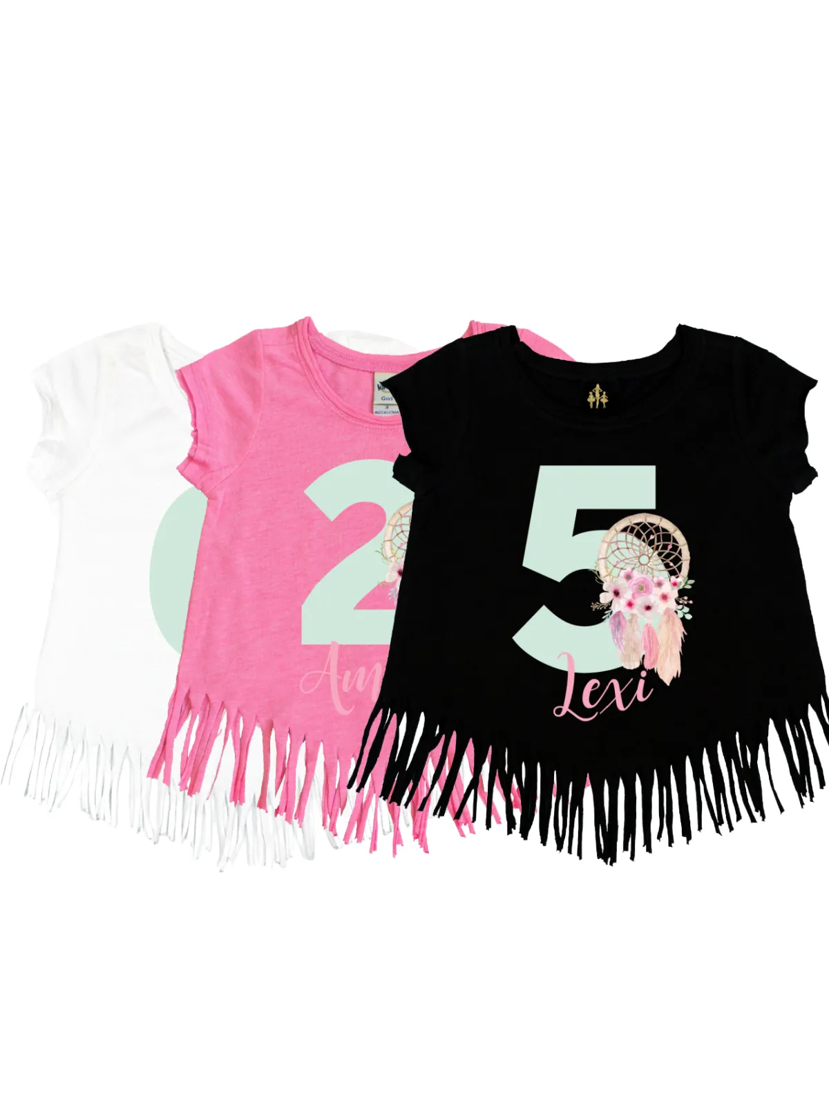 Dreamcatcher Short Sleeve Girls Fringe Shirt - Personalized