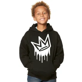 Dripping Crown Logo Kids Hooded Sweatshirt