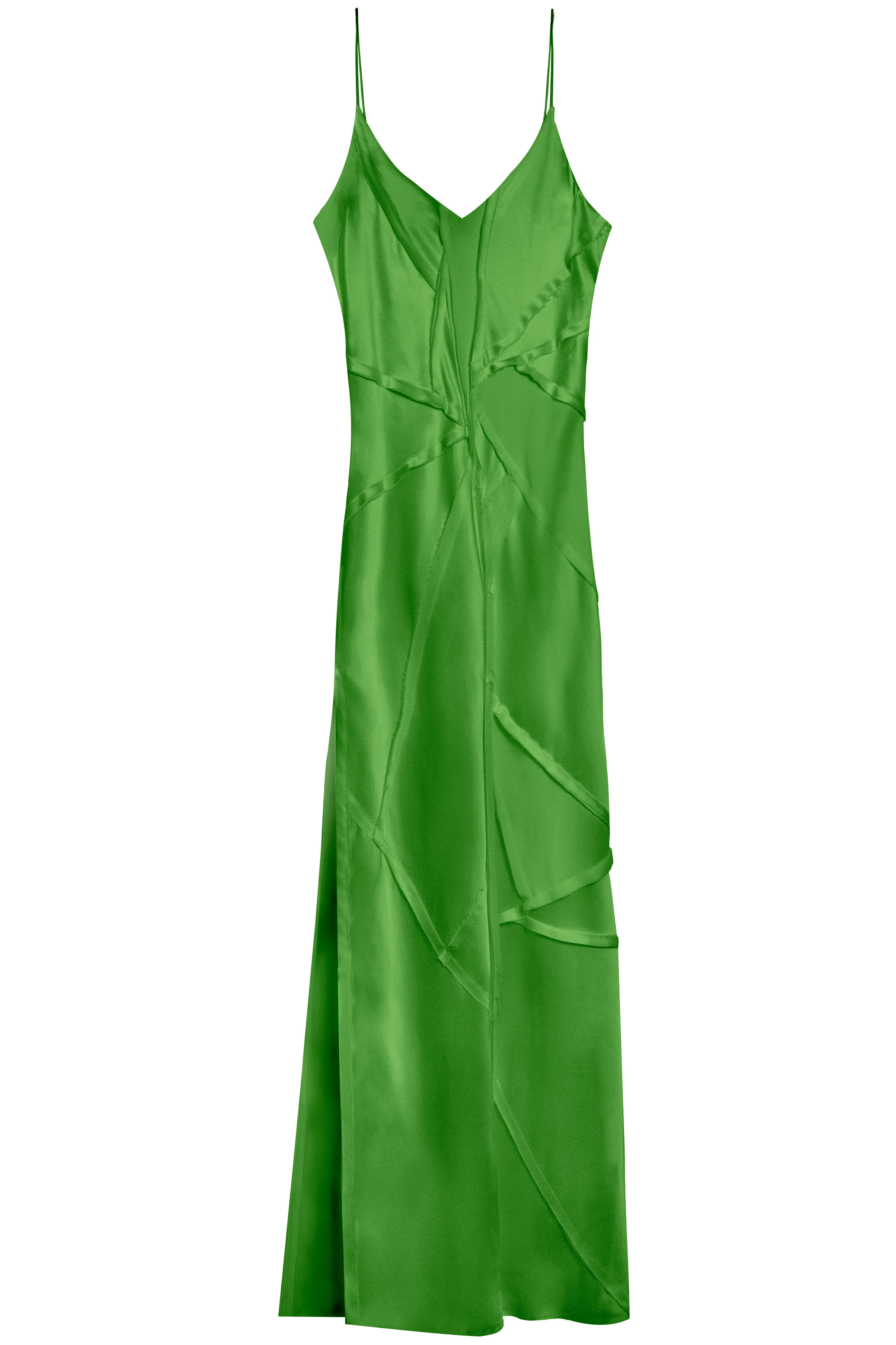 Elongated Recycled Dress with Slit - Kelp