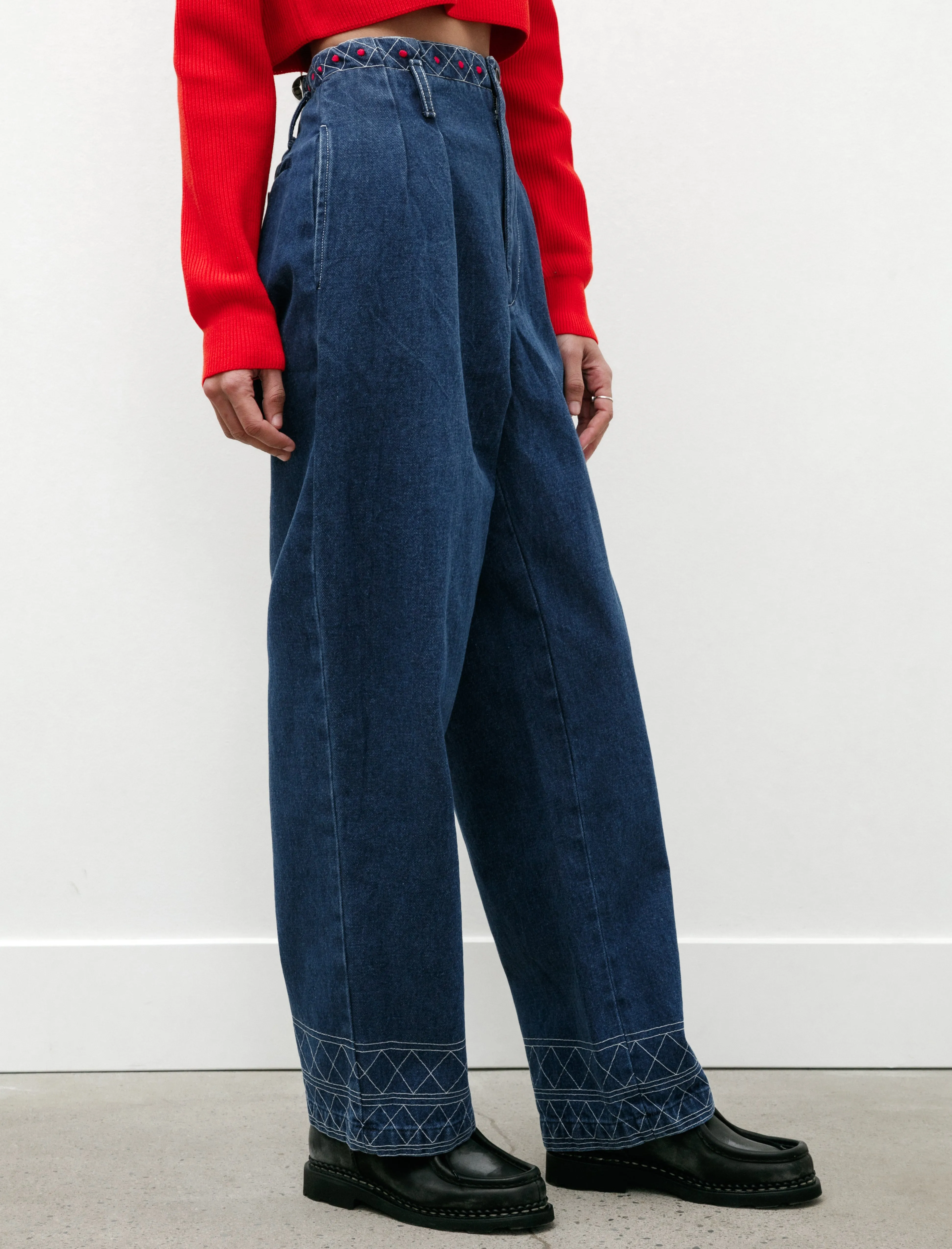 Embroidered Murray Denim Trouser