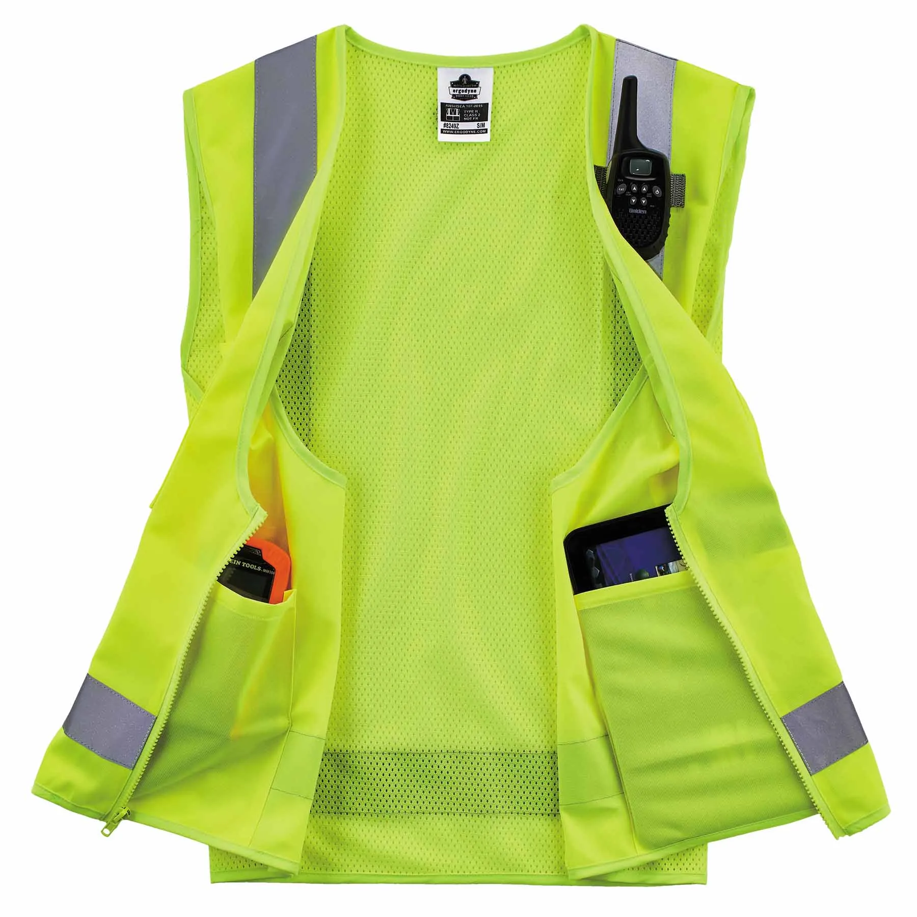 Ergodyne 24501 8249Z-S XS Lime Class 2 Economy Surveyors Vest - Single Size