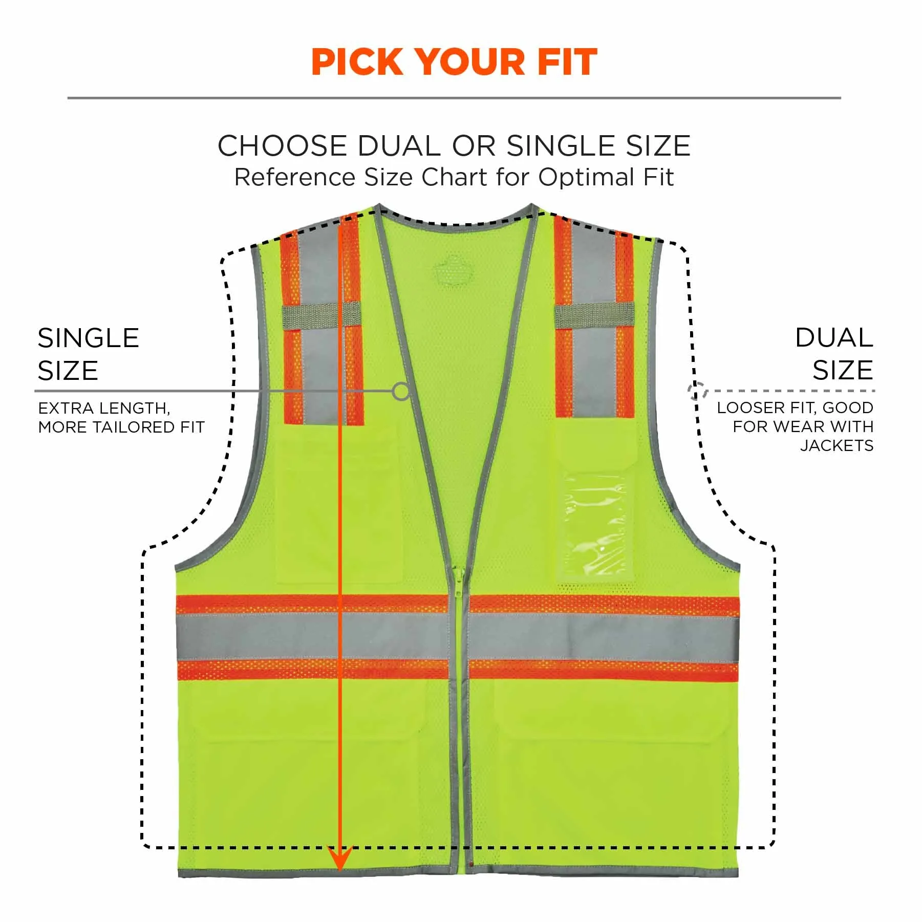 Ergodyne 24564 8246Z-S L Lime Class 2 Two-Tone Mesh Vest - Single Size