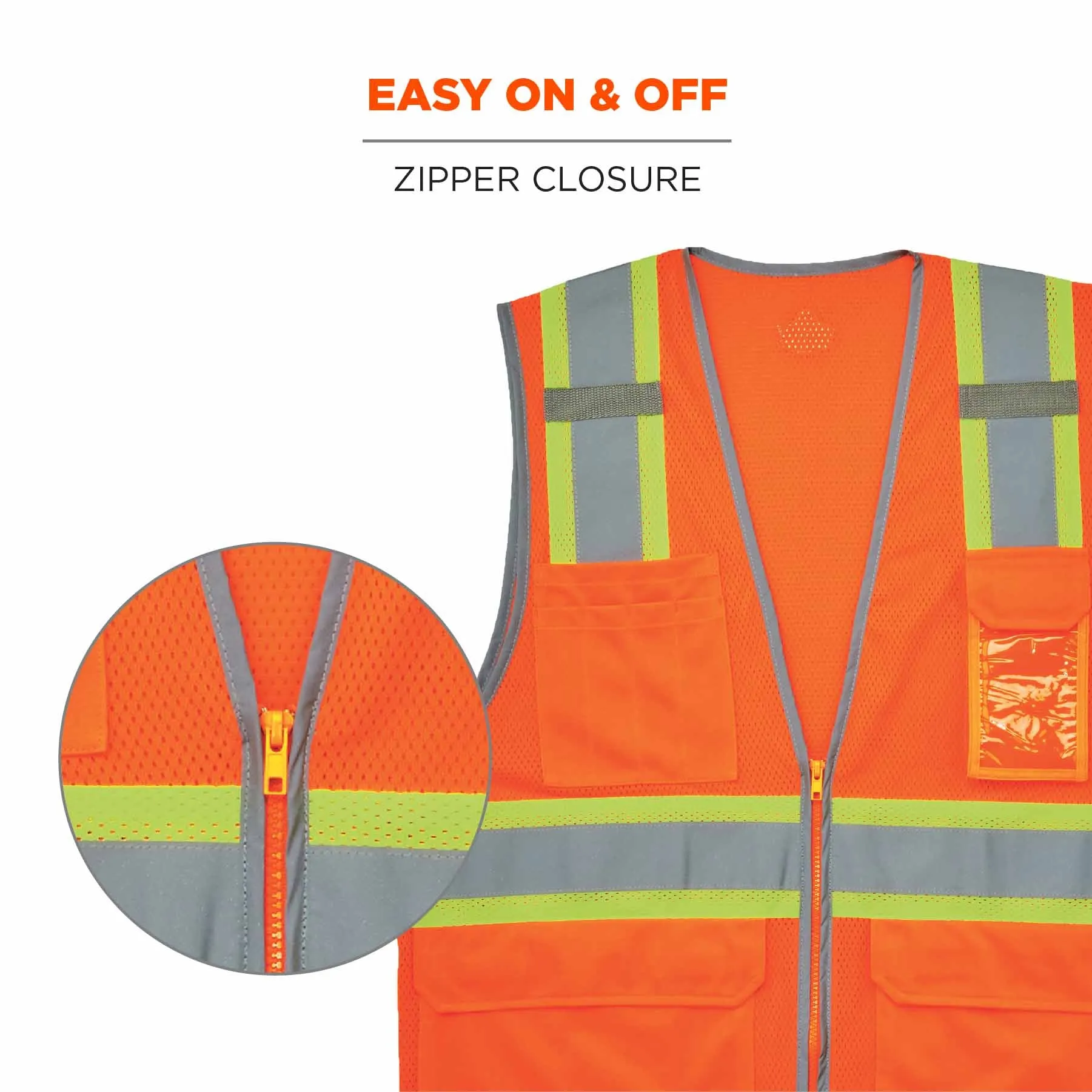 Ergodyne 24577 8246Z-S 3XL Orange Class 2 Two-Tone Mesh Vest - Single Size