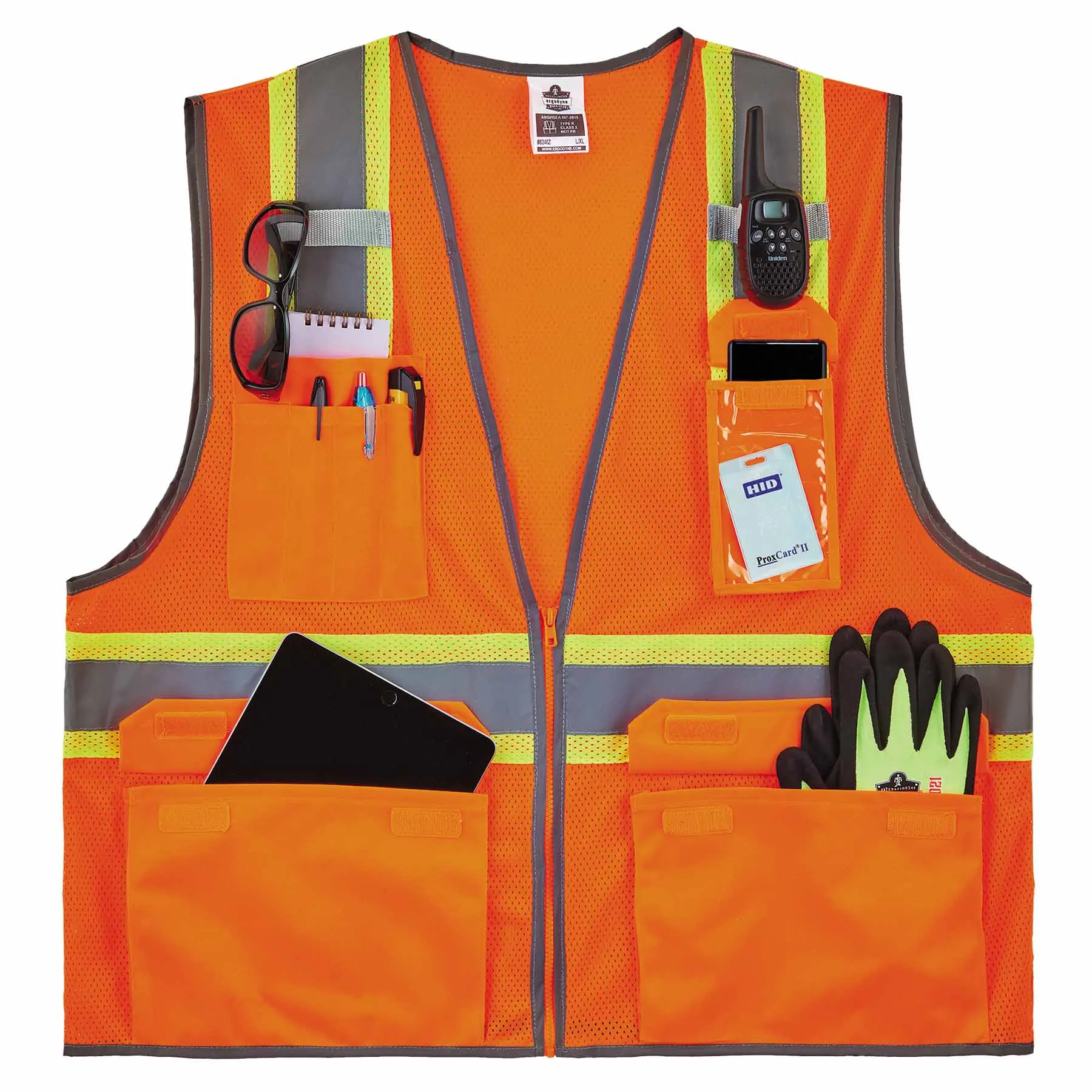 Ergodyne 24577 8246Z-S 3XL Orange Class 2 Two-Tone Mesh Vest - Single Size