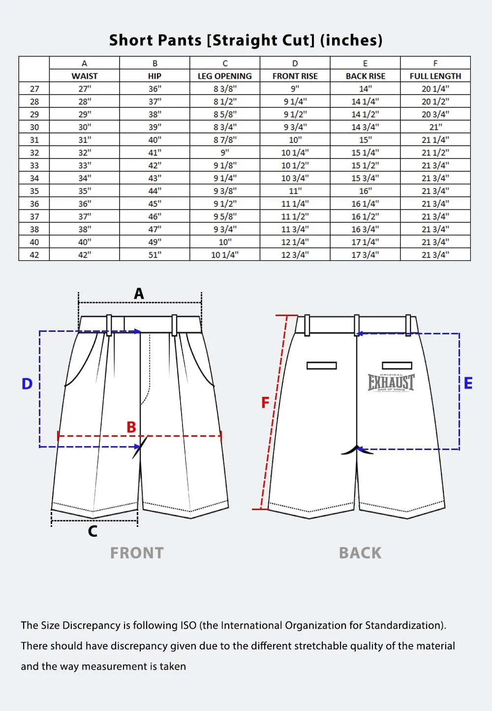 EXHAUST MEN'S COTTON SHORT PANTS [Straight Cut] 1466