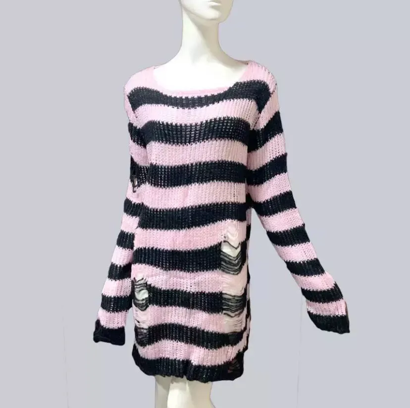 Fall Mid-Length Small Sweet Slipover Knitwear Sweater