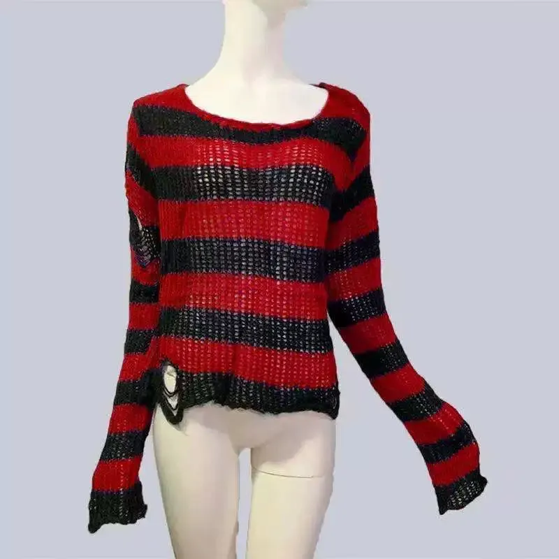 Fall Mid-Length Small Sweet Slipover Knitwear Sweater