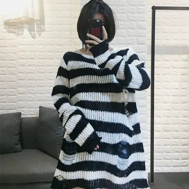 Fall Mid-Length Small Sweet Slipover Knitwear Sweater