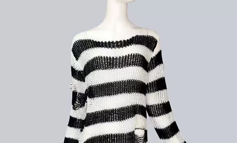 Fall Mid-Length Small Sweet Slipover Knitwear Sweater