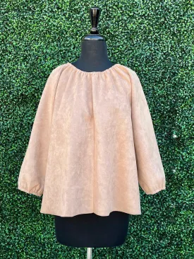 Faux Suede Blouse