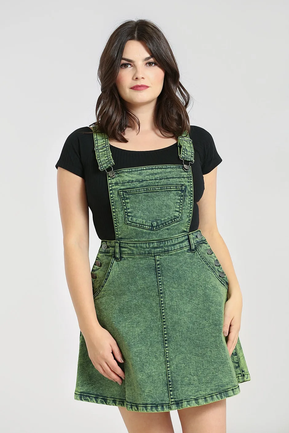 Finn Pinafore Dress Green