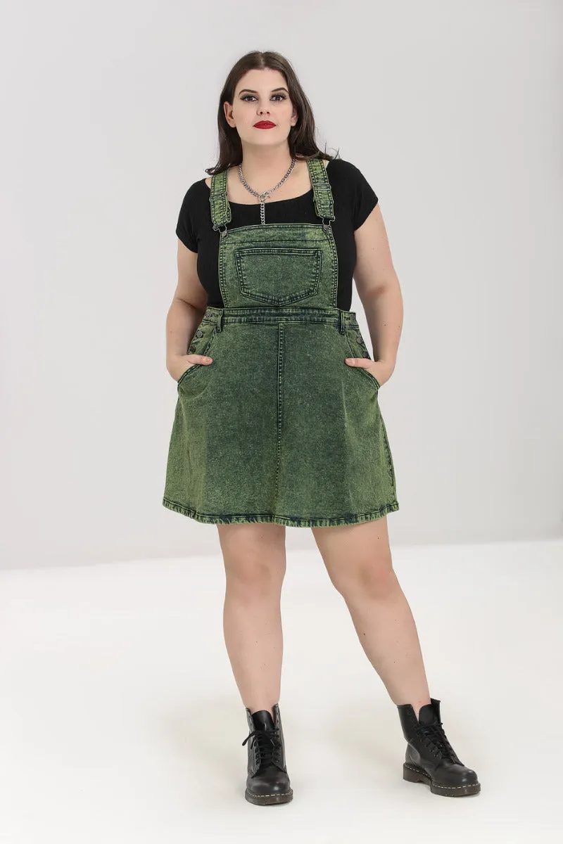 Finn Pinafore Dress Green