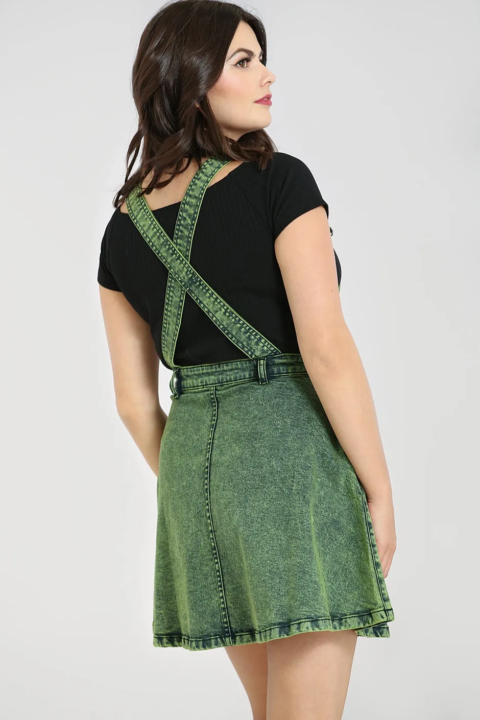 Finn Pinafore Dress Green