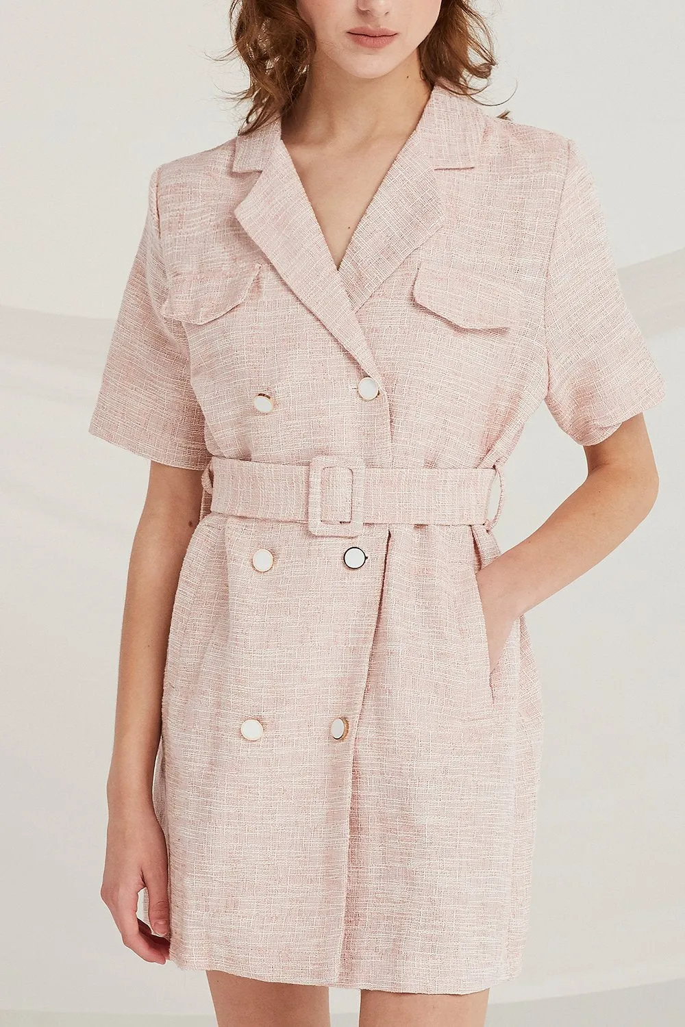 Gia Tweed Blazer Dress w/ Belt