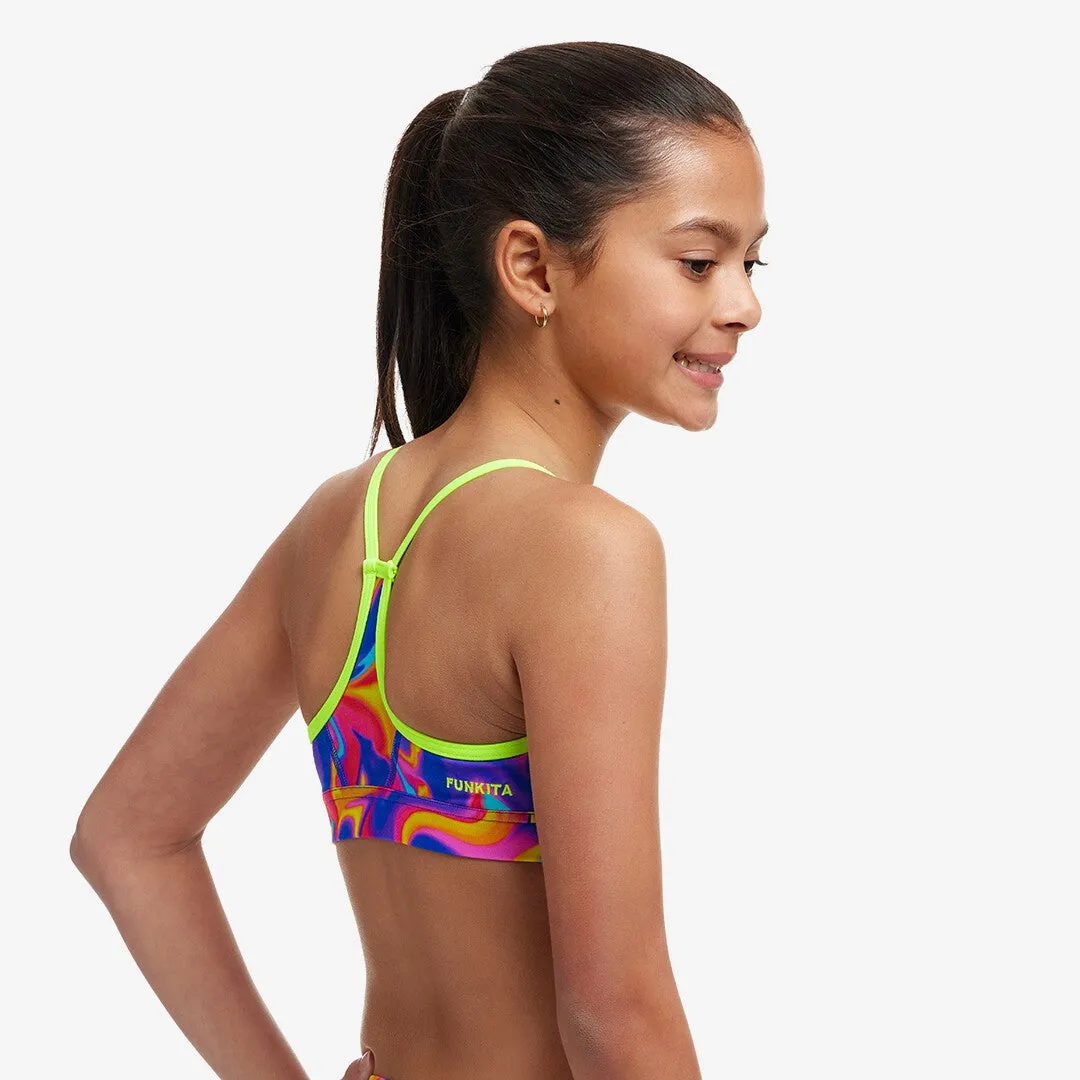 Girls Swim Crop Top - Summer Swirl