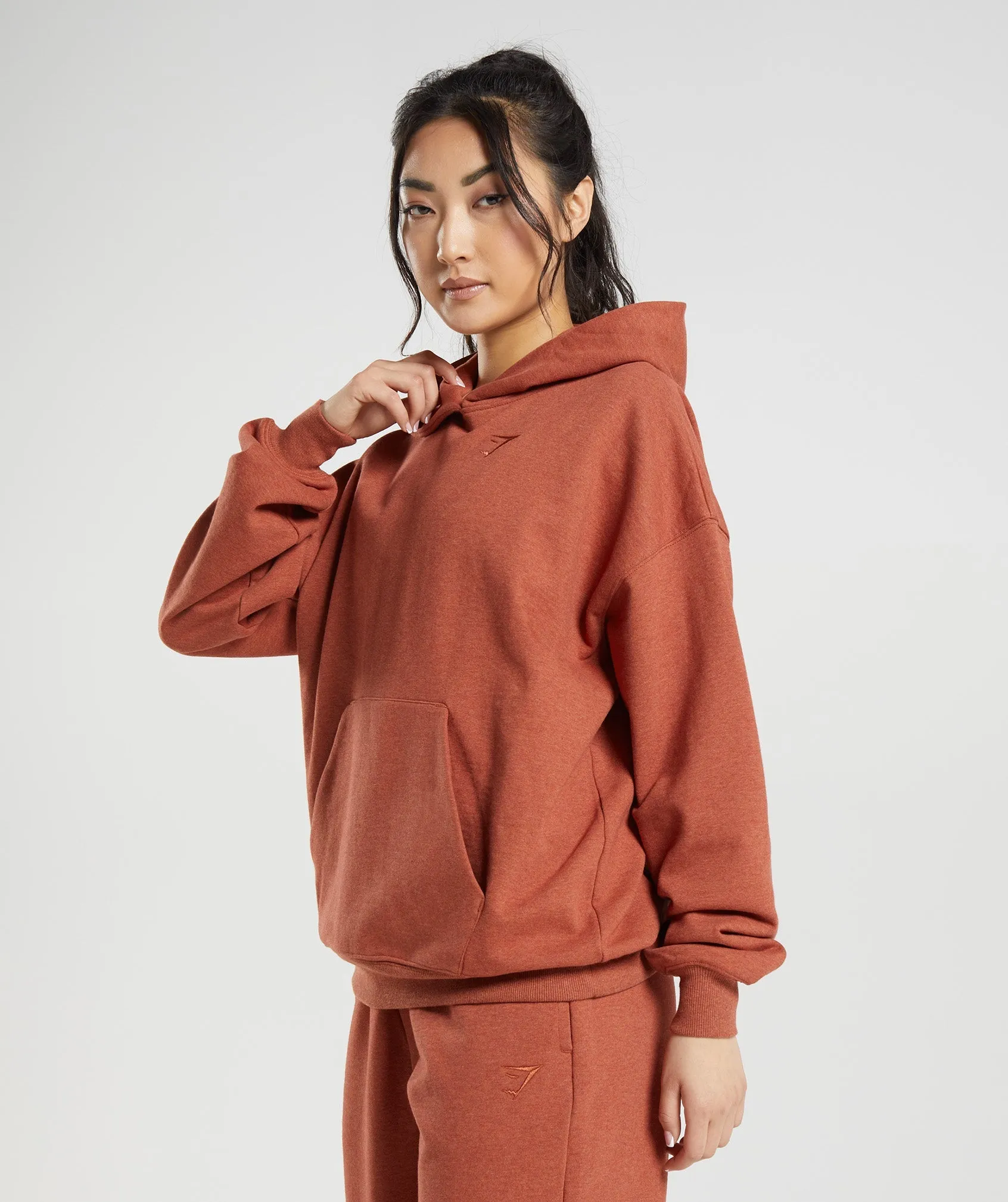 Gymshark Rest Day Sweats Hoodie - Cinnamon Brown Marl