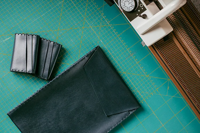 Handmade Leather Wallet - Blue