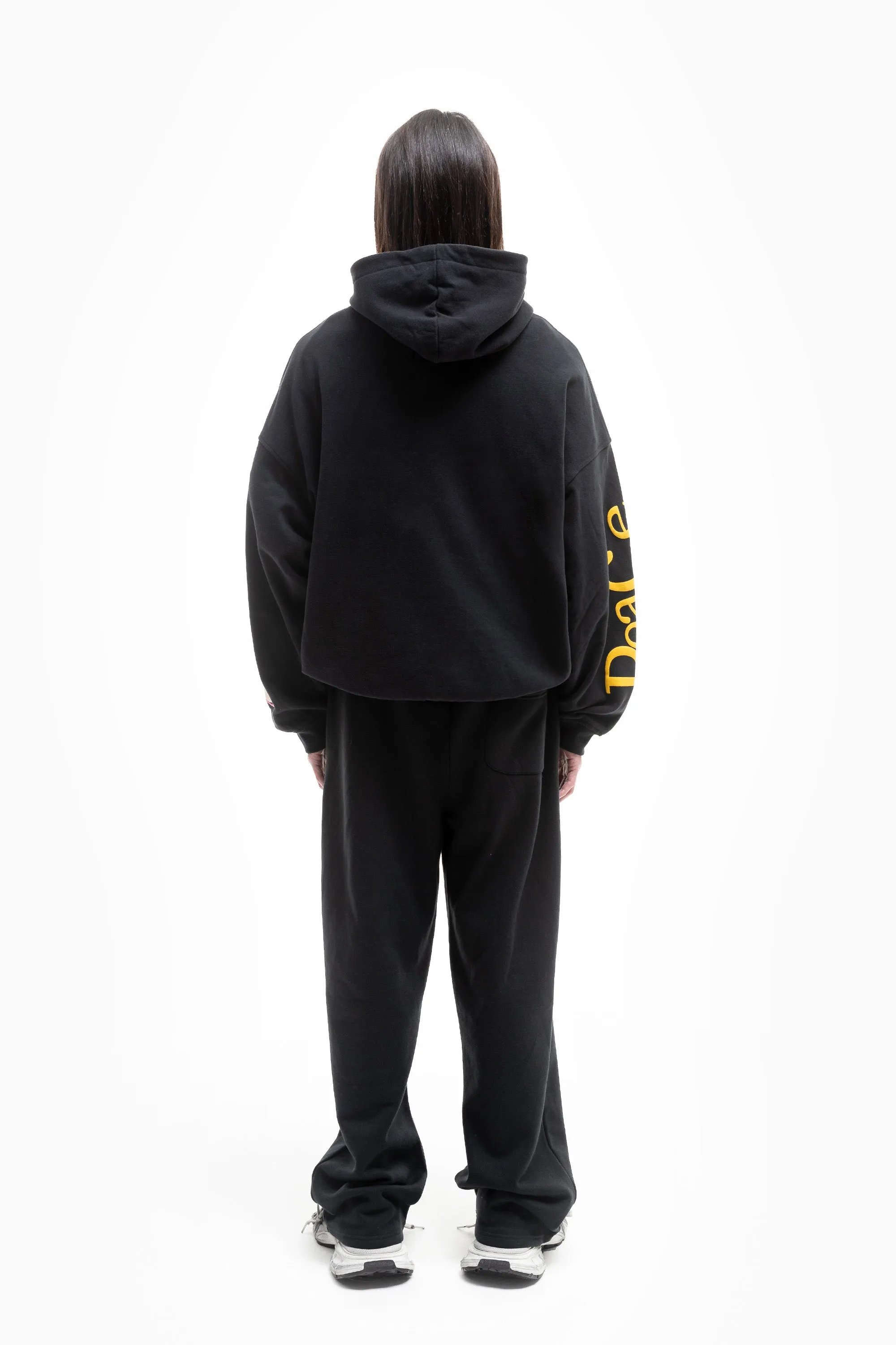 HEAVEN ON EARTH BLACK SNAP BUTTON HOODIE