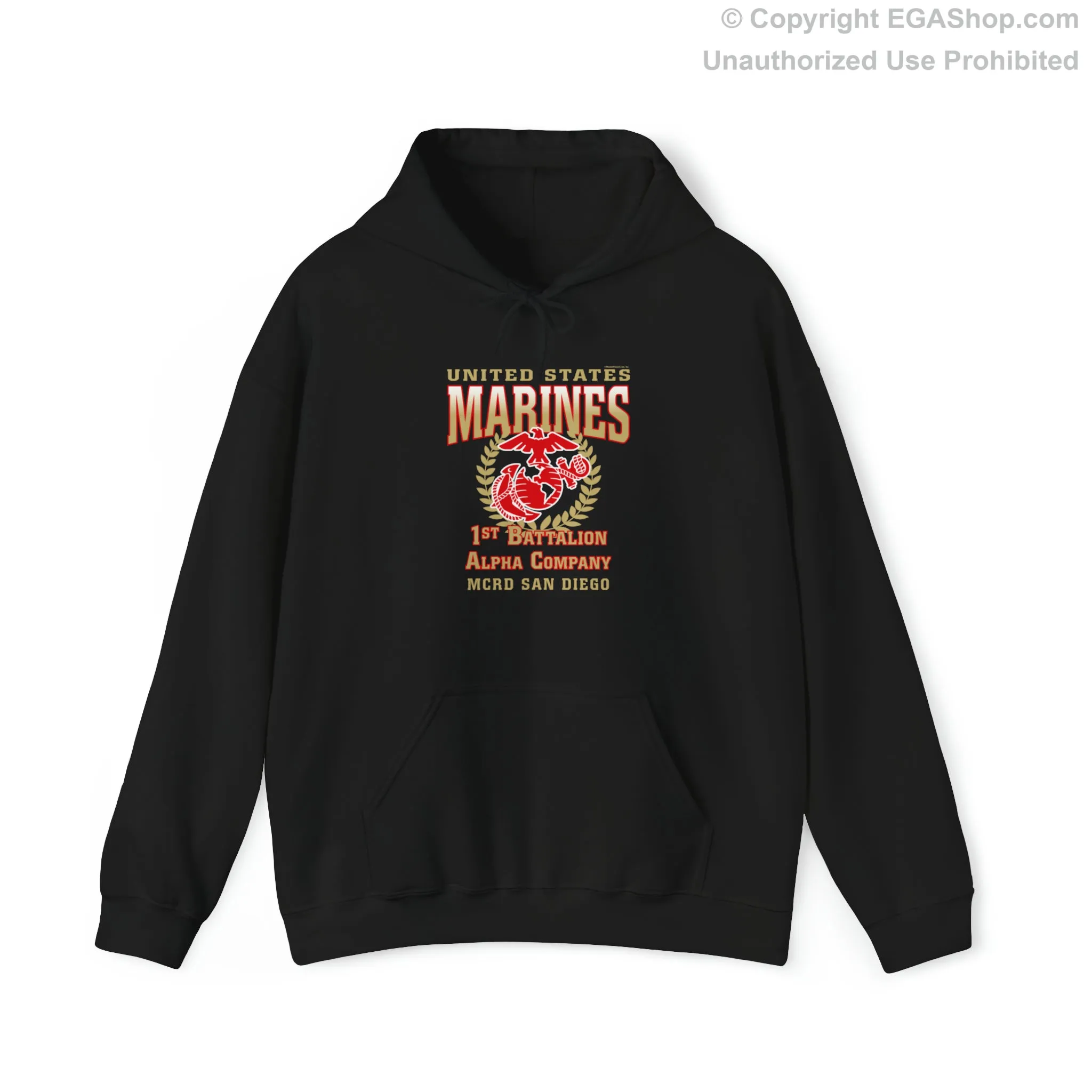 Hoodie: Alpha Co. MCRD San Diego (EGA   Back Proud Family)