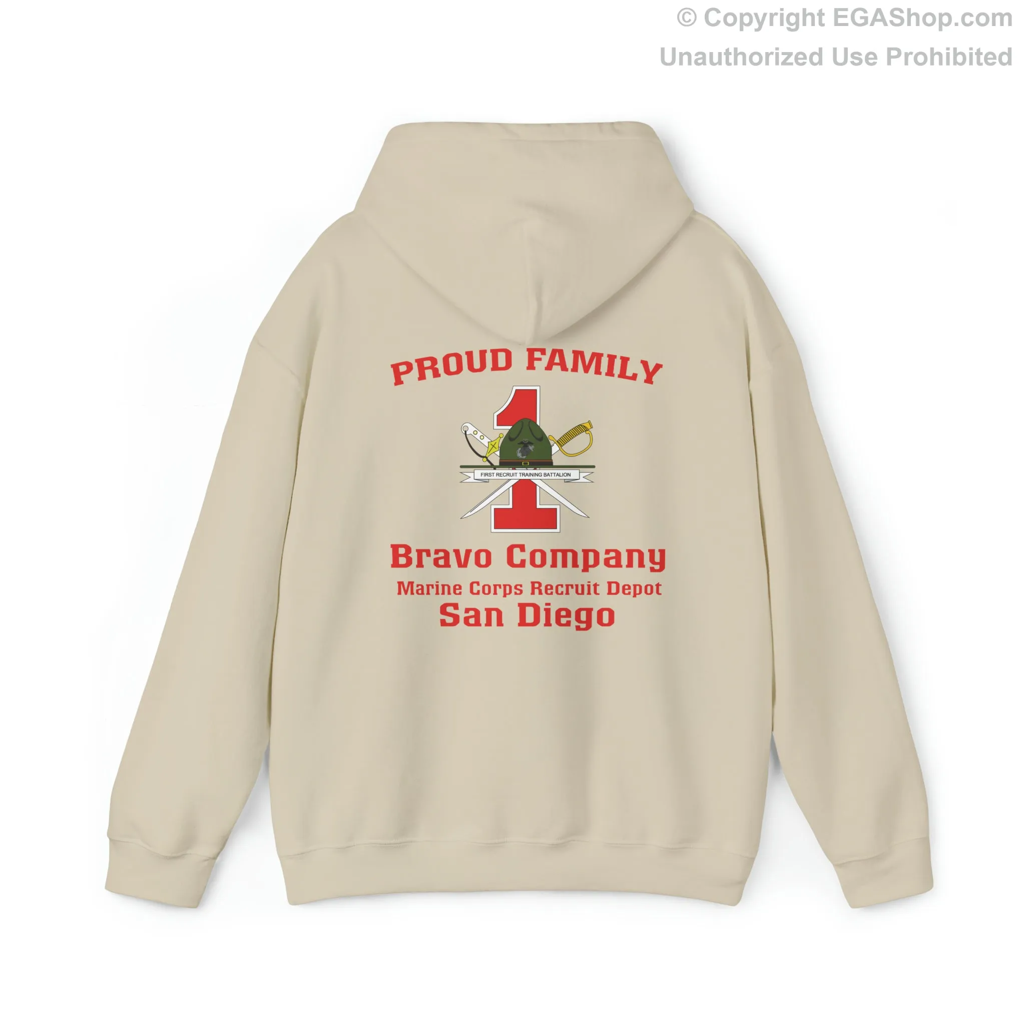 Hoodie: Bravo Co. MCRD San Diego (1st Battalion Crest on BACK)