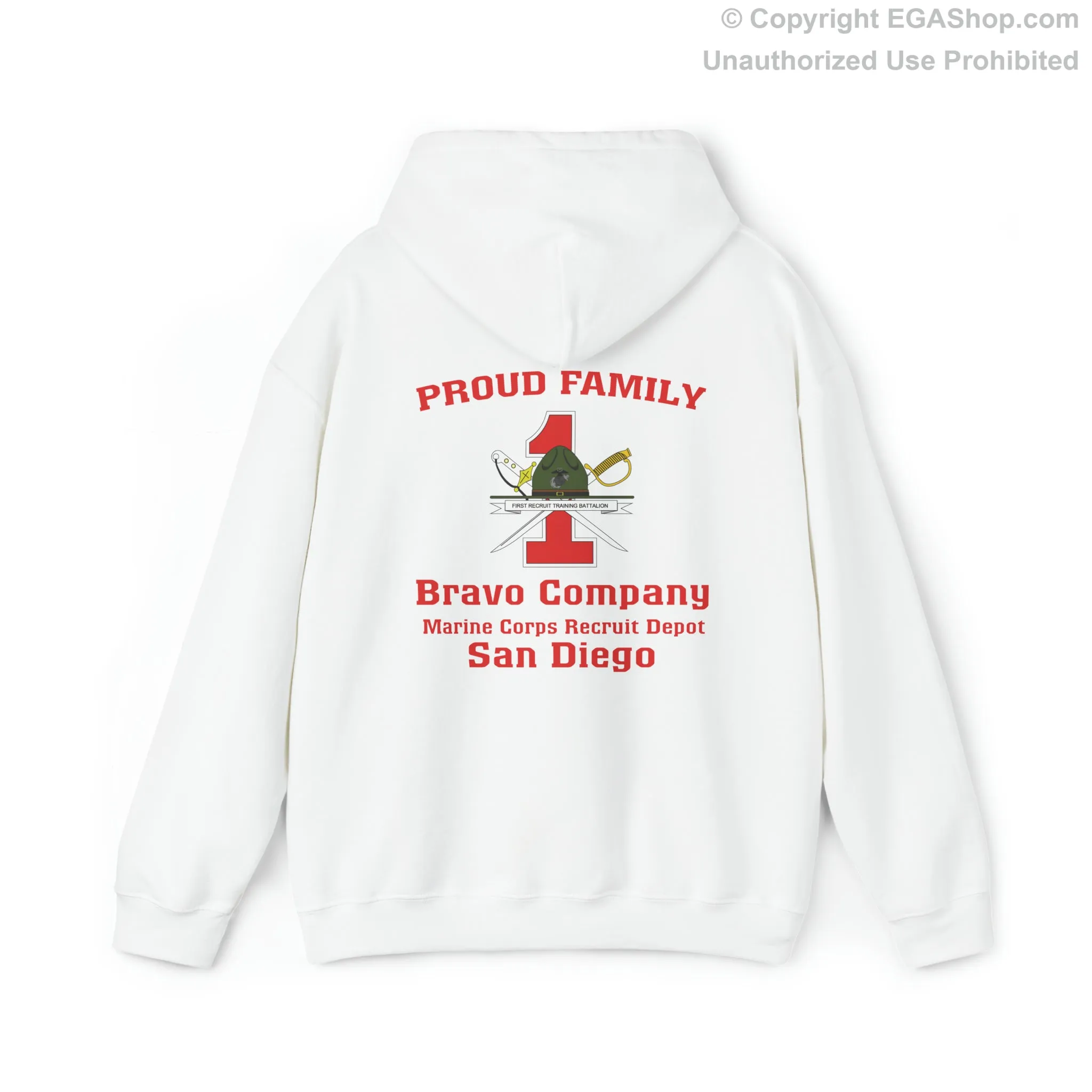 Hoodie: Bravo Co. MCRD San Diego (1st Battalion Crest on BACK)