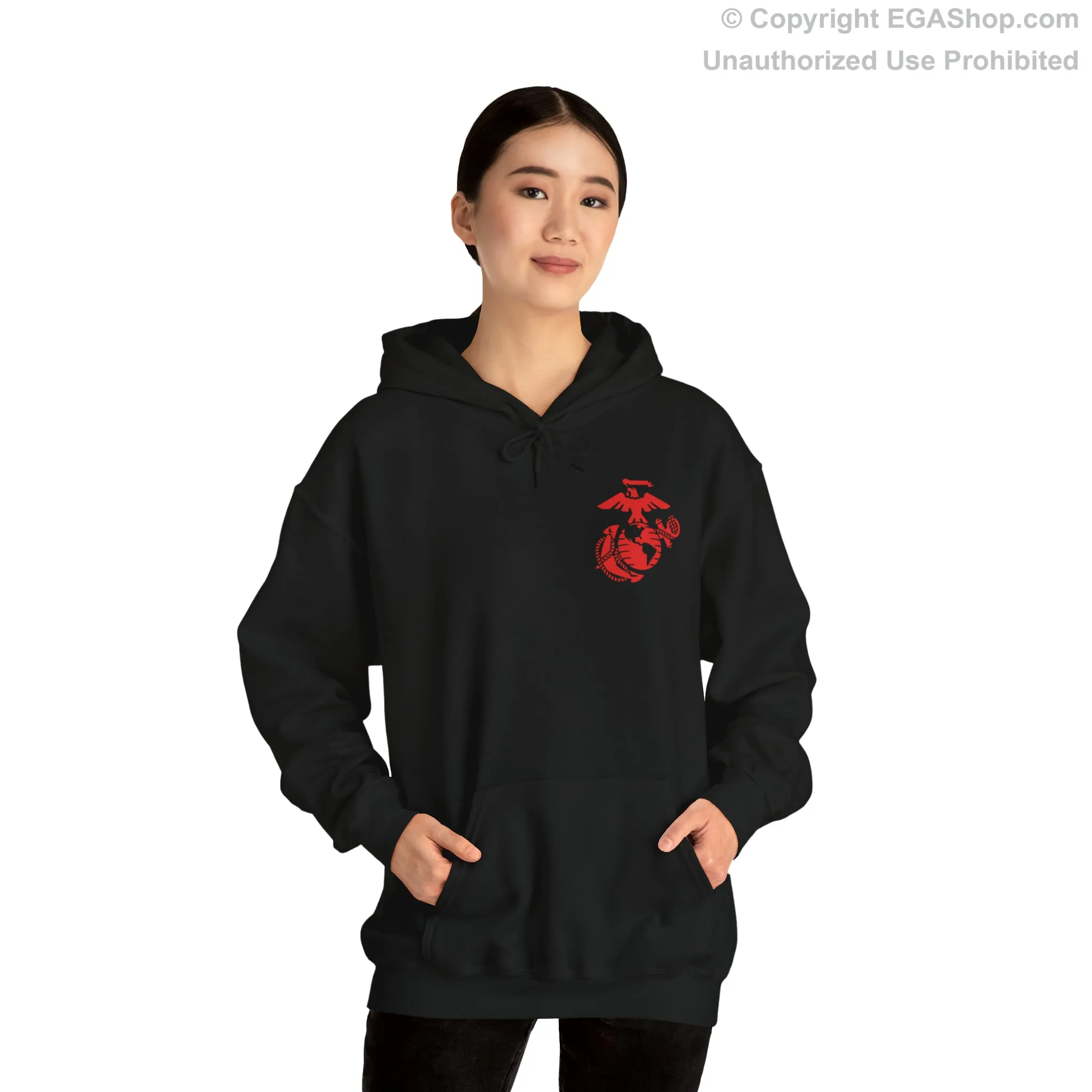 Hoodie: Bravo Co. MCRD San Diego (1st Battalion Crest on BACK)