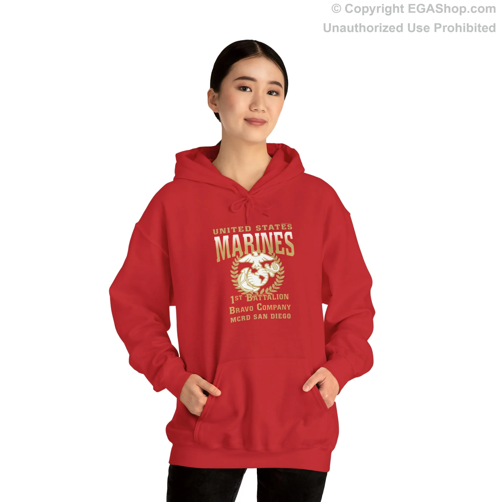 Hoodie: Bravo Co. MCRD San Diego (EGA   Back Proud Family)