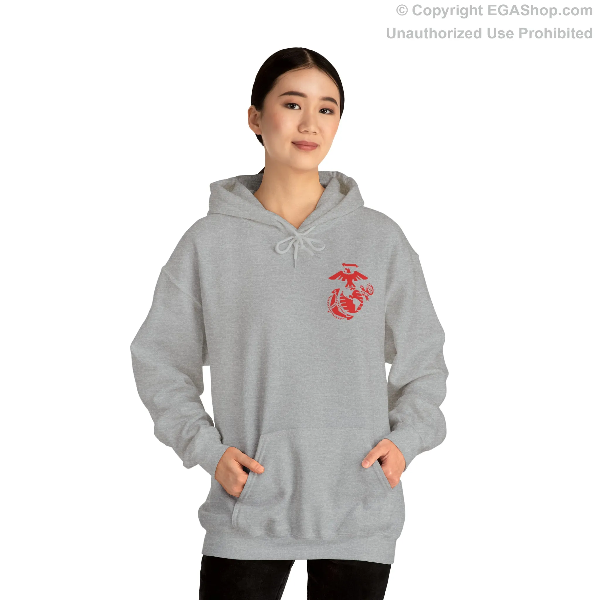 Hoodie: Charlie Co. MCRD Parris Island (1st Battalion Crest on BACK)