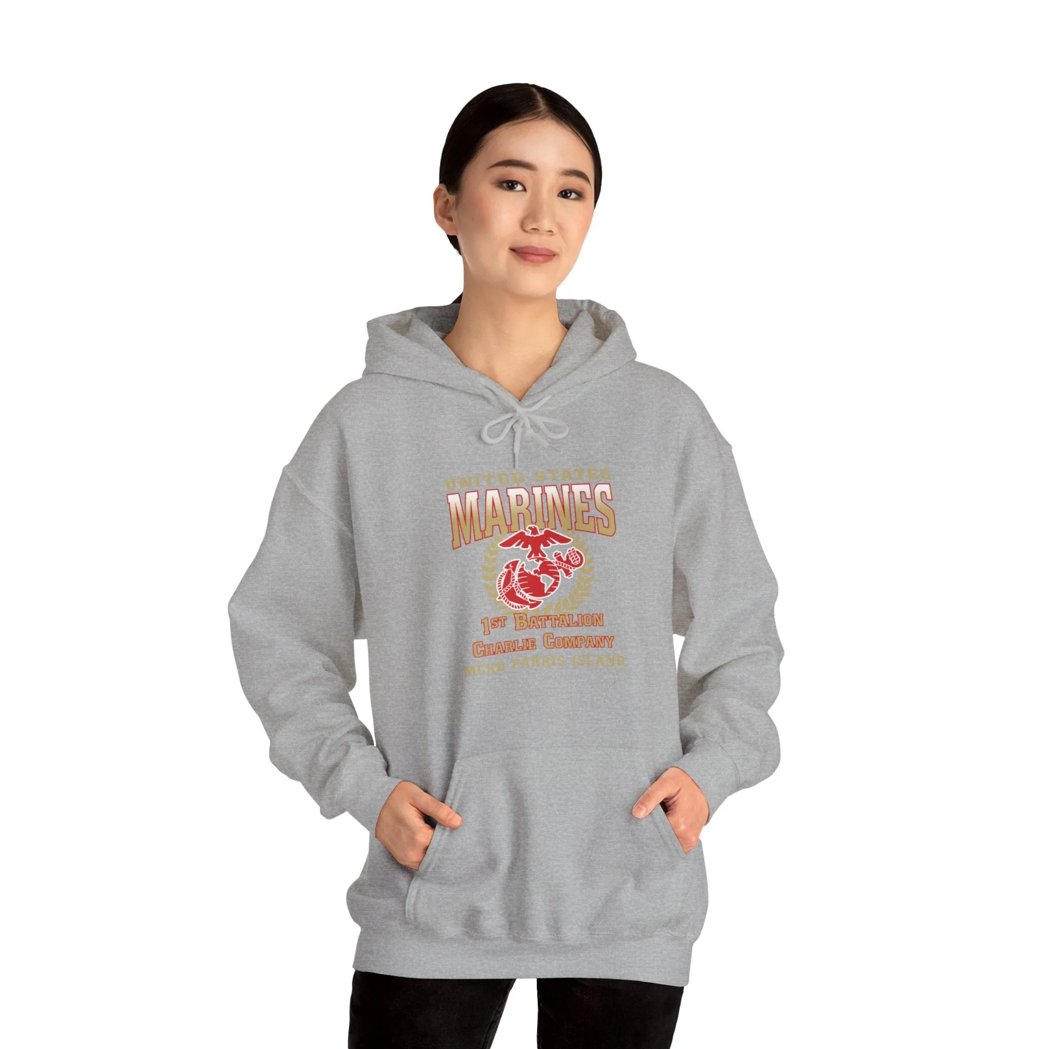 Hoodie: Charlie Co. MCRD Parris Island (EGA   Back Proud Family)