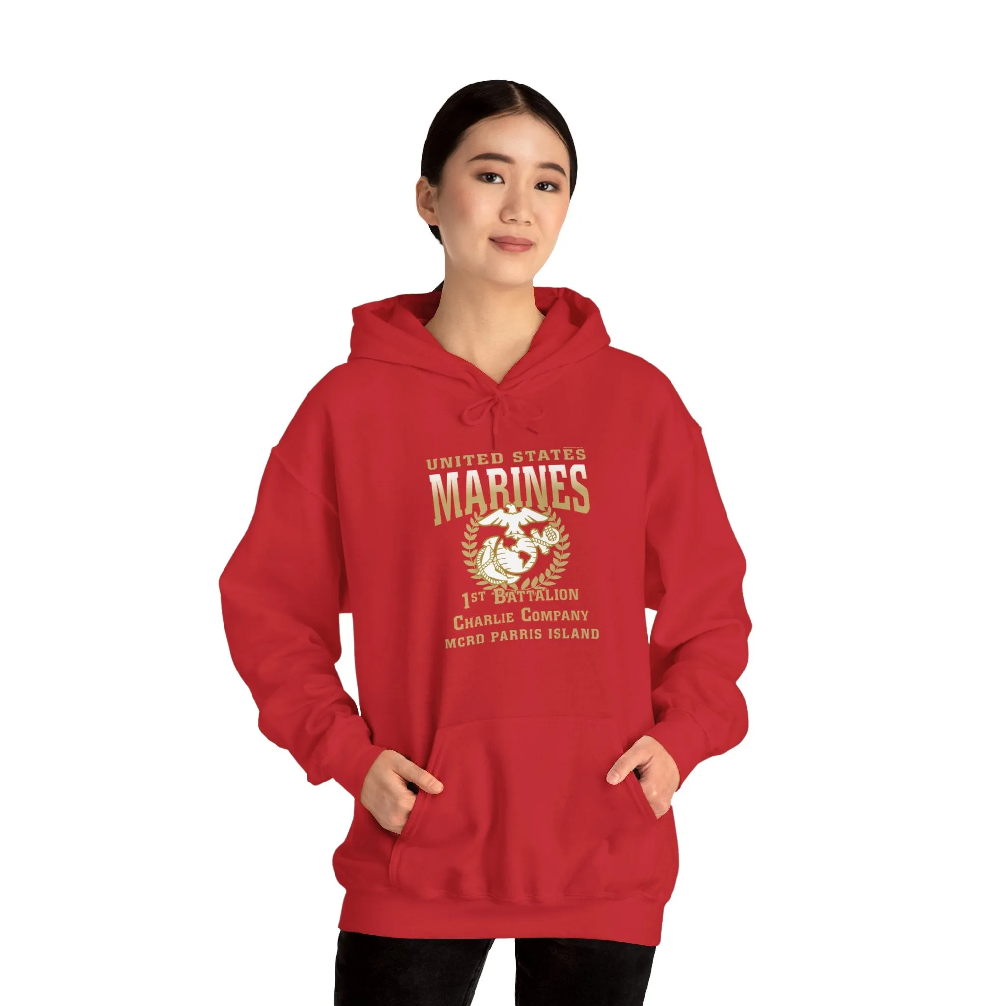 Hoodie: Charlie Co. MCRD Parris Island (EGA   Back Proud Family)