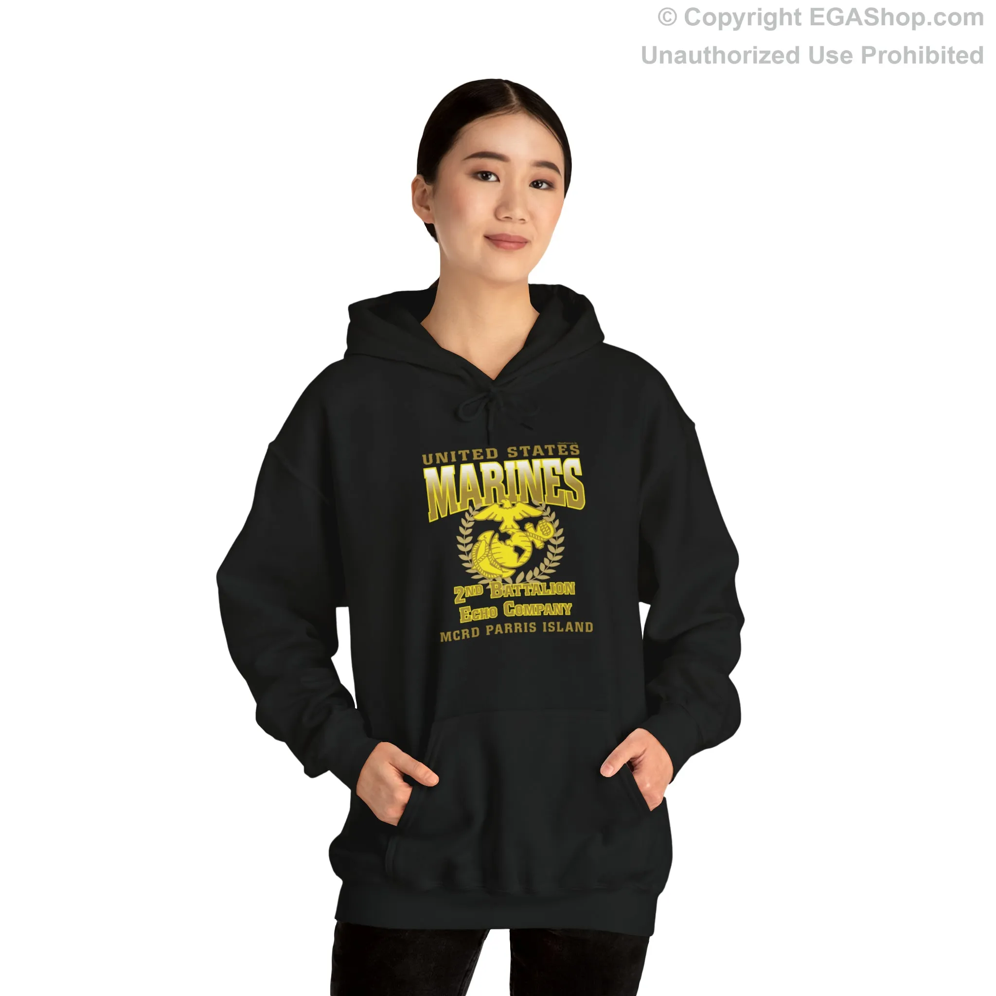 Hoodie: Echo Co. MCRD Parris Island (EGA   Back Proud Family)