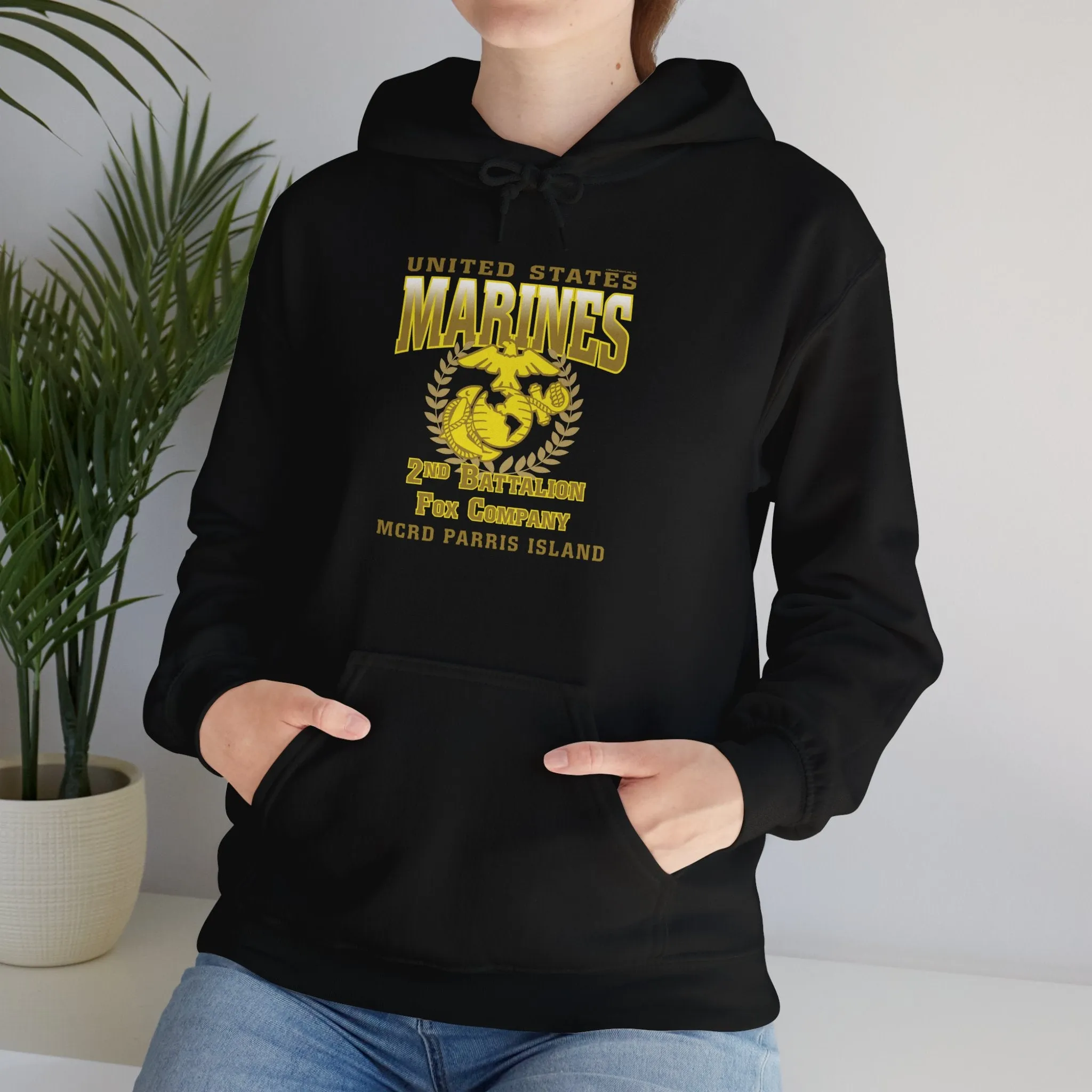 Hoodie: Fox Co. MCRD Parris Island (EGA, Blank Back)