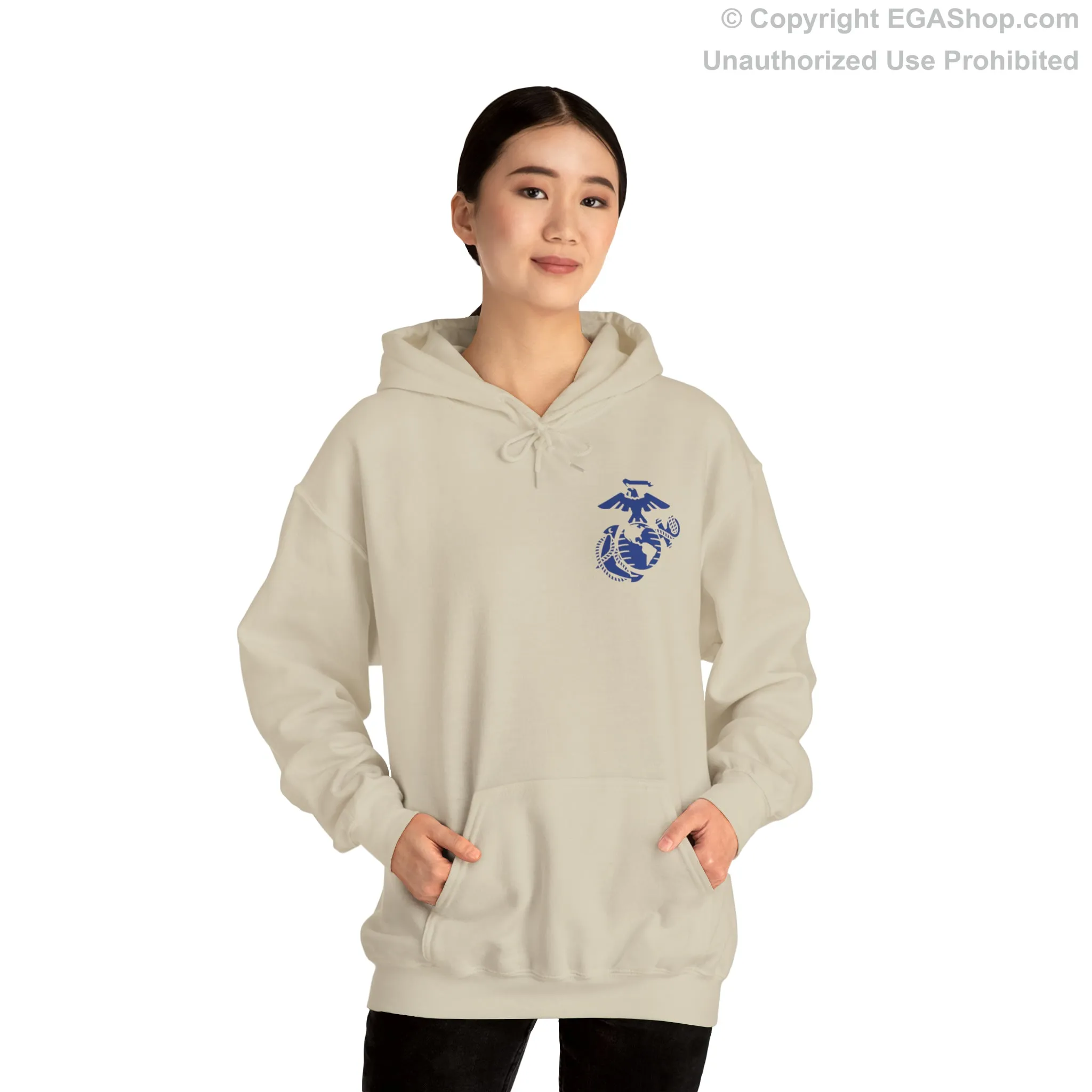 Hoodie: Mike Co. MCRD Parris Island (3rd Battalion Crest on BACK)