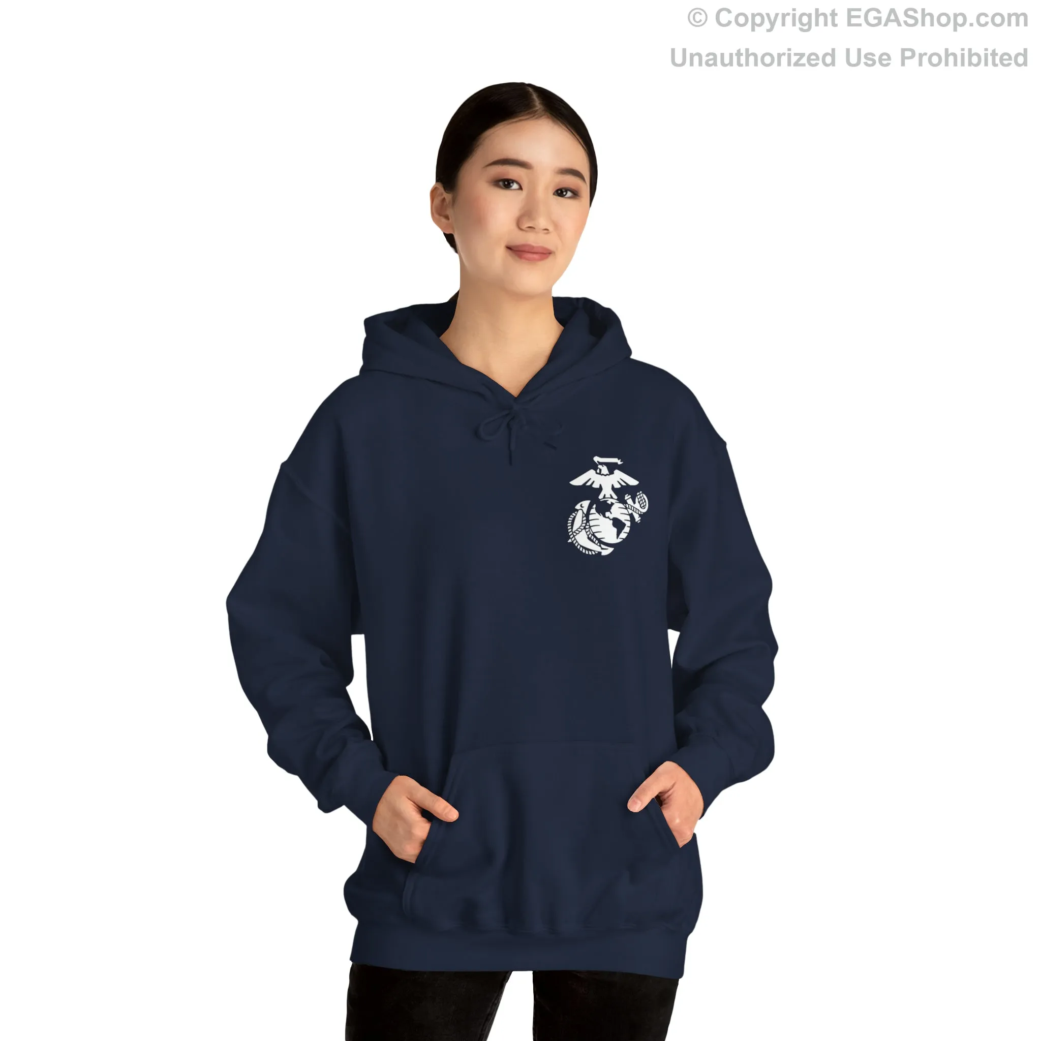 Hoodie: Mike Co. MCRD Parris Island (3rd Battalion Crest on BACK)