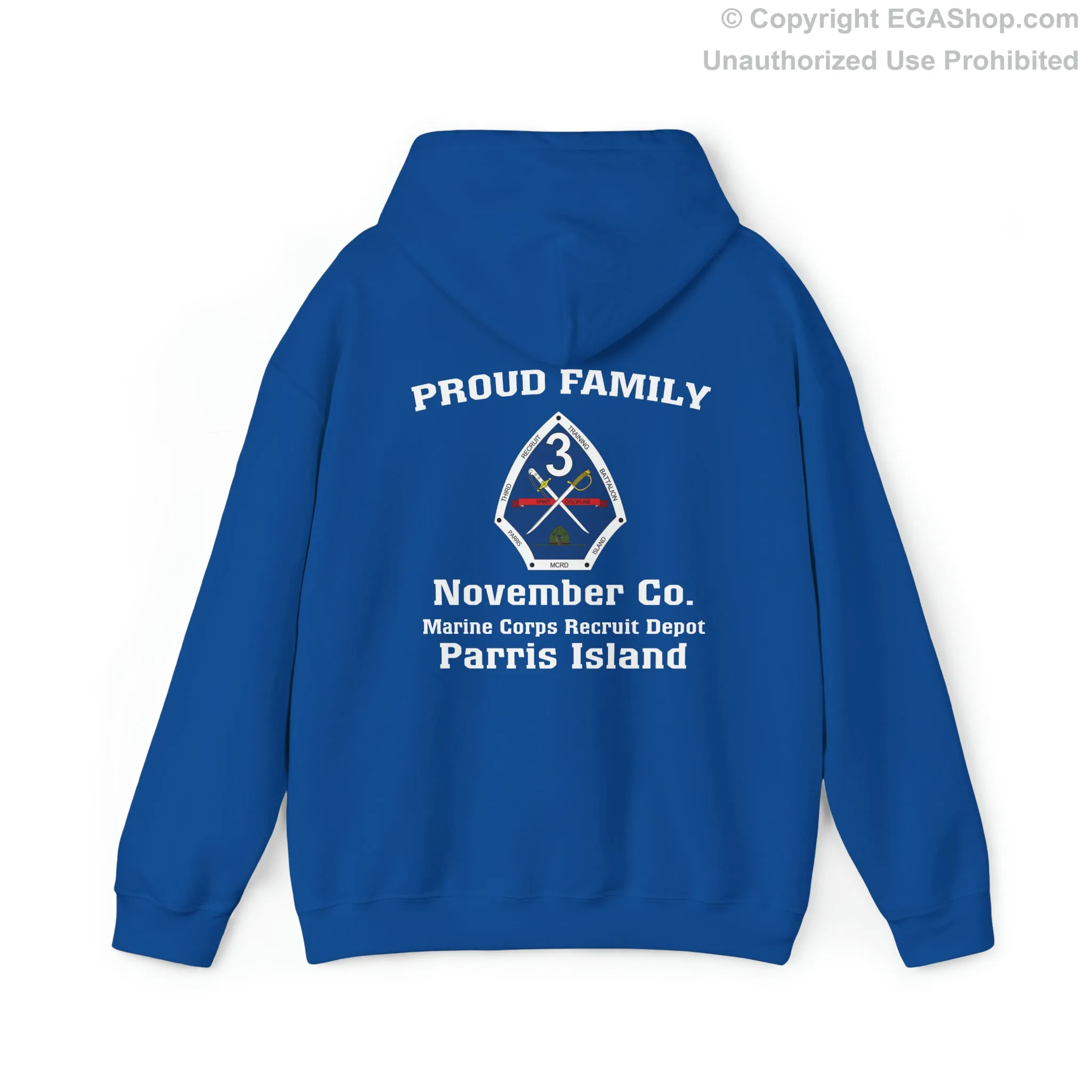 Hoodie: November Co. MCRD Parris Island (3rd Battalion Crest on BACK)