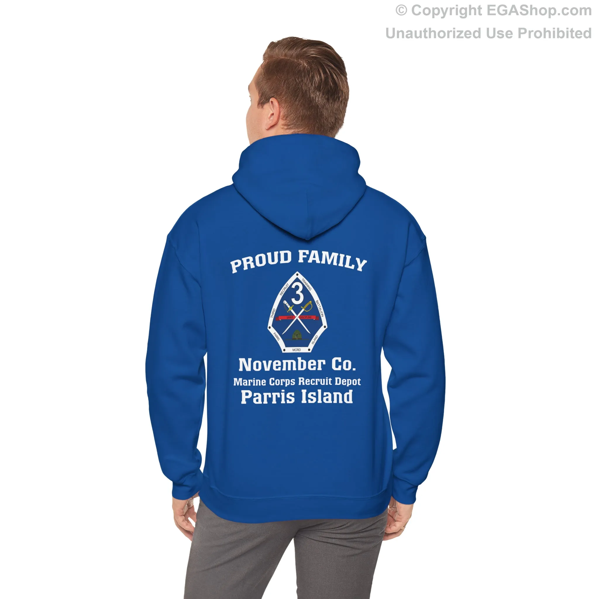 Hoodie: November Co. MCRD Parris Island (3rd Battalion Crest on BACK)