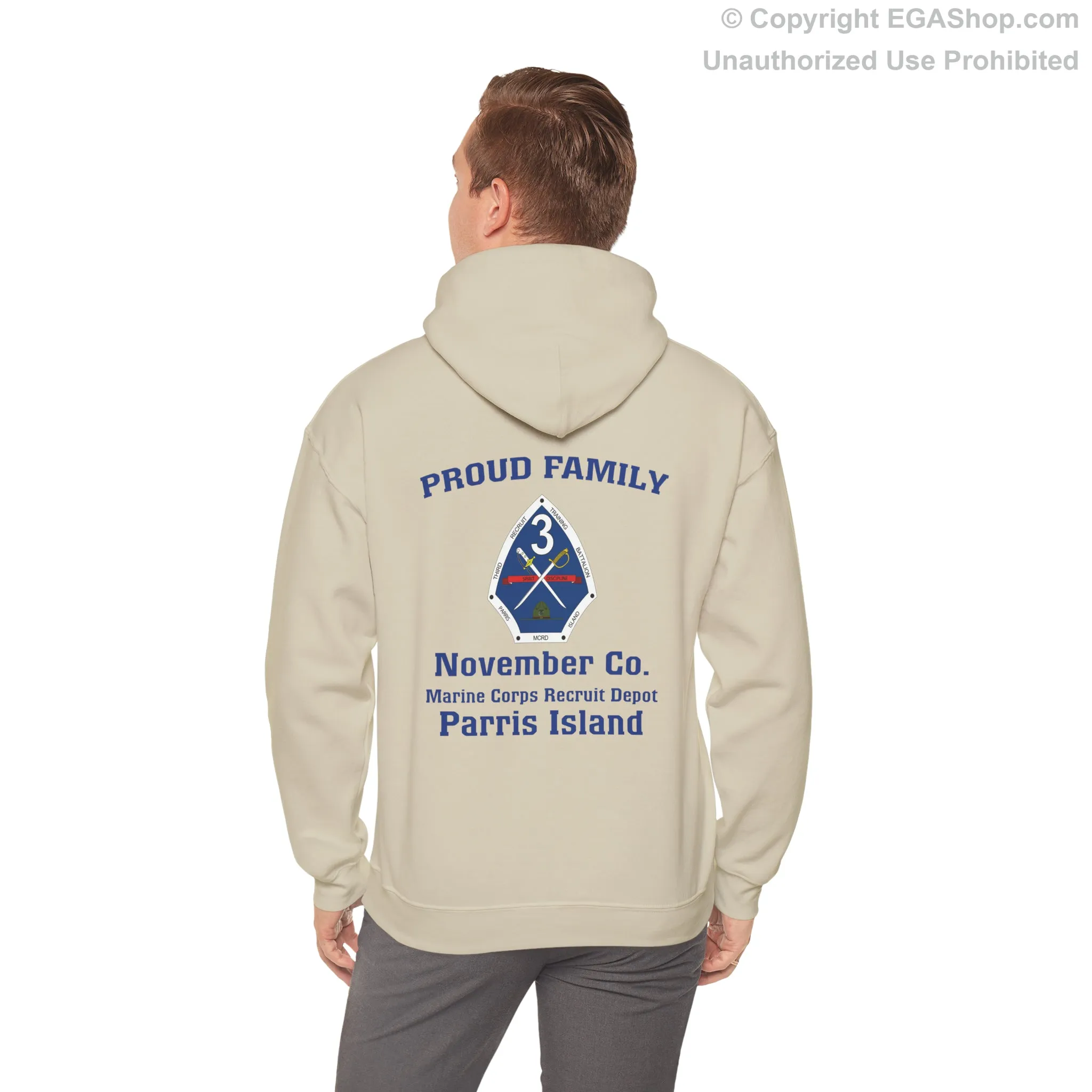 Hoodie: November Co. MCRD Parris Island (3rd Battalion Crest on BACK)