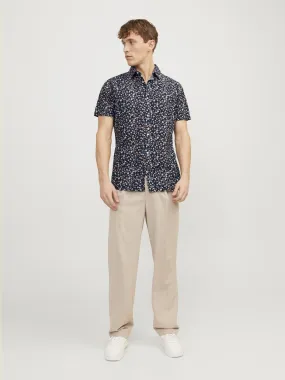 Jack & Jones Blasummer Print Short Sleeve Shirt-NIGHT SKY