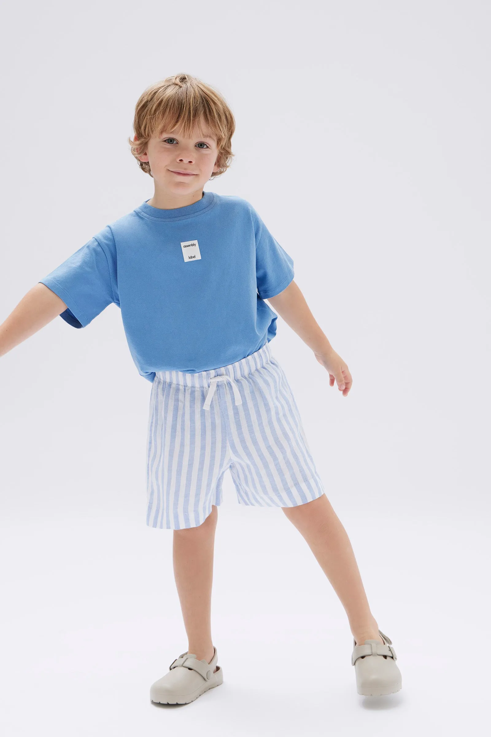 Kids Recess Linen Stripe Short