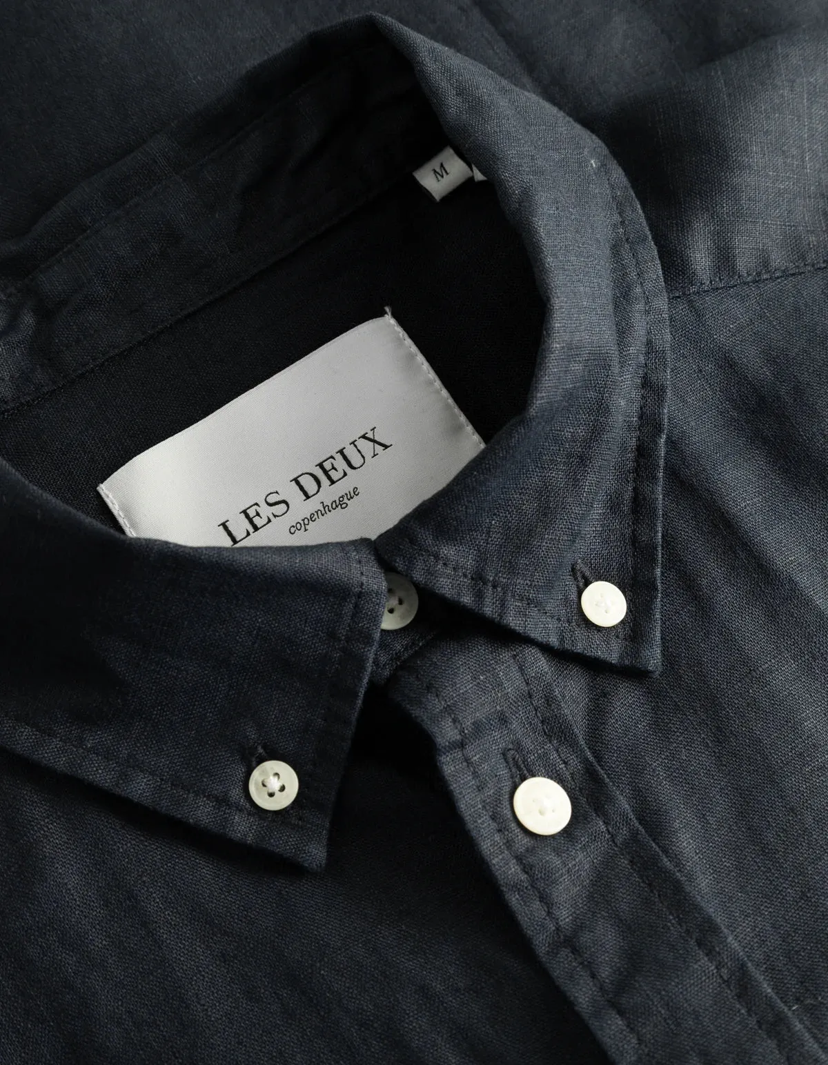 Les Deux Kris Linen SS Shirt - Dark Navy