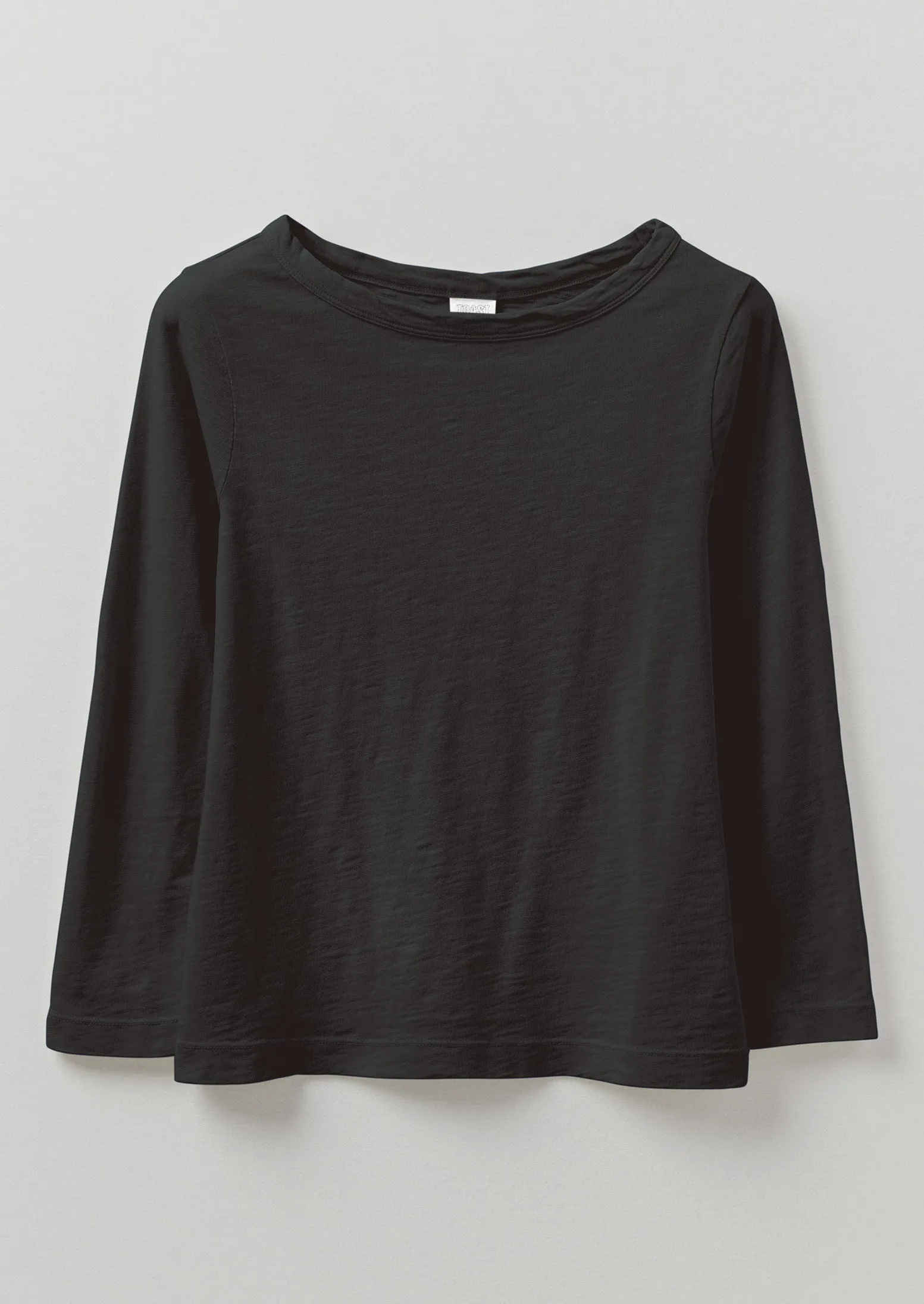 Lia Garment Dyed Boat Neck Tee | Carbon Black