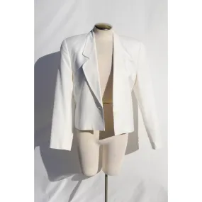 LIZ CLAIBORNE Vintage White Oversized Single Button Jacket | Size 10